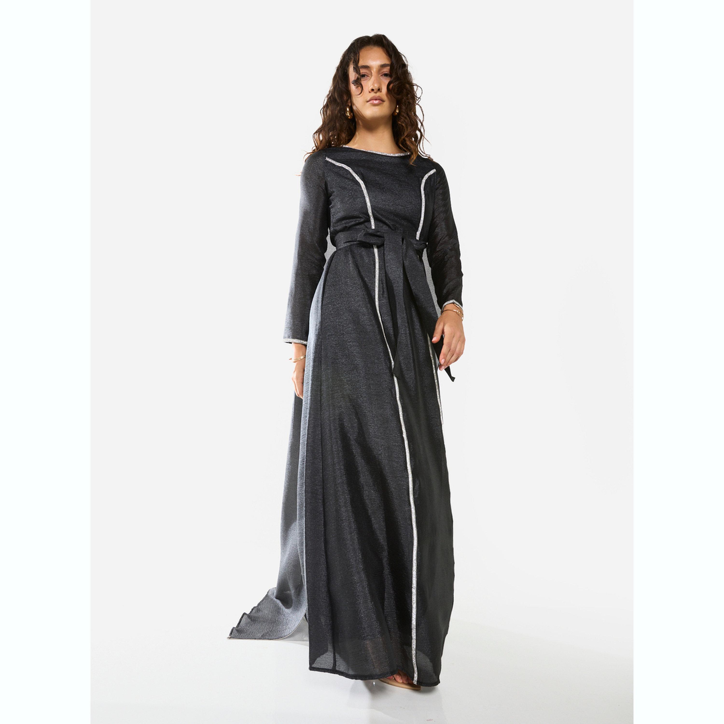 House of Moda X Styli Sheer Overlay Tie-Waist A-Line Maxi Dress-women-clothing-dresses-image-4
