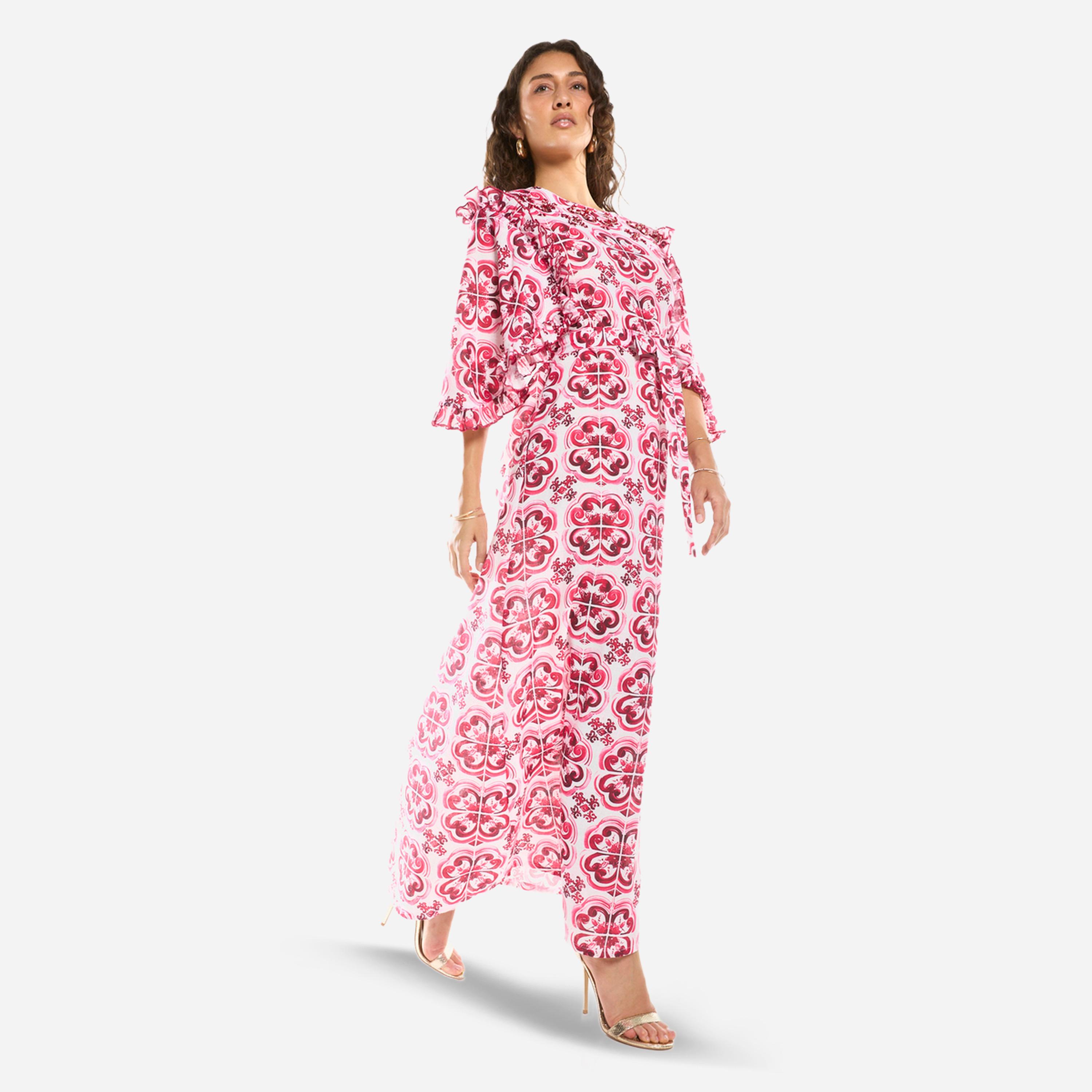 House of Moda X Styli Ornate Print Straight-Cut Maxi Dress-women-clothing-dresses-image-4