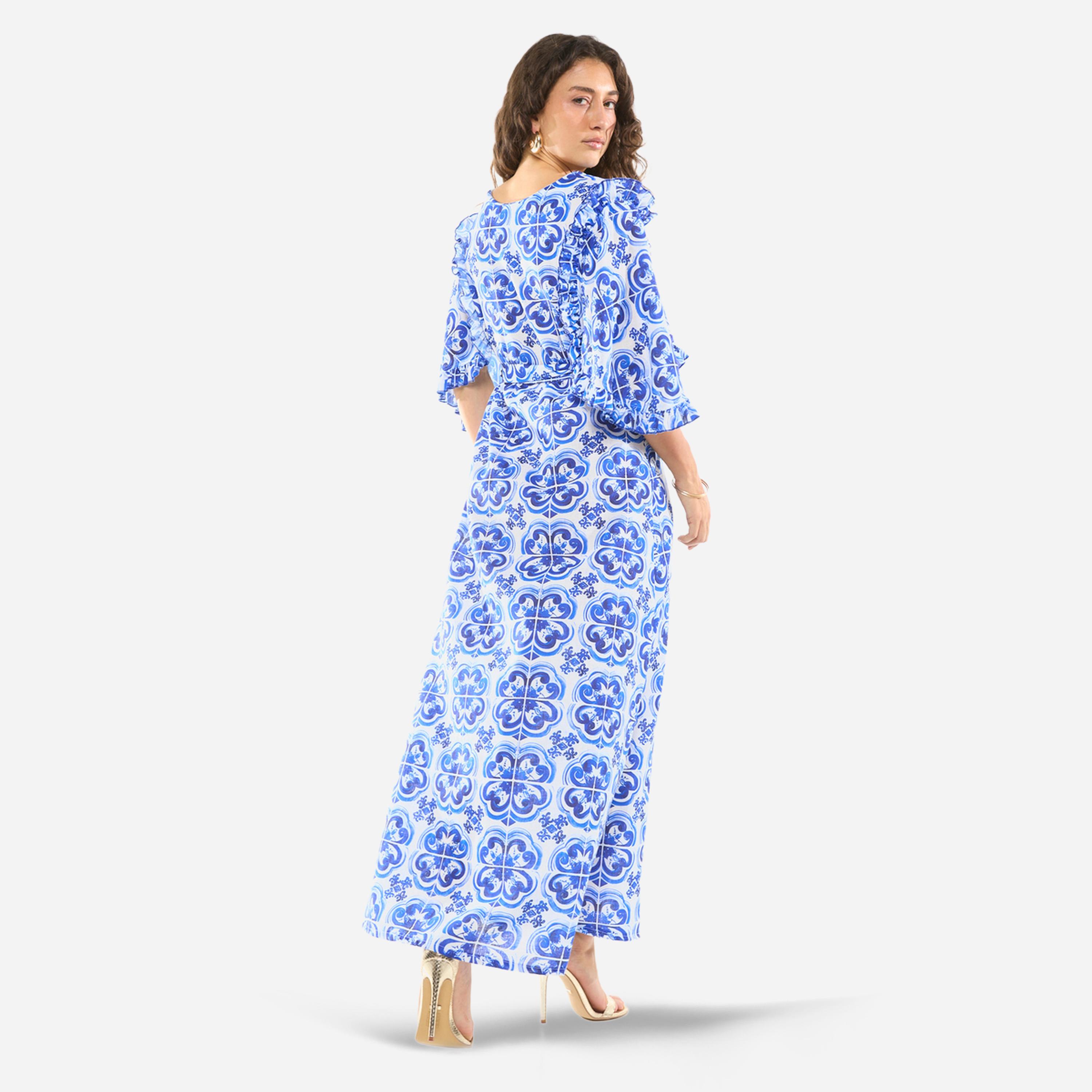 House of Moda X Styli Ornate Print Straight-Cut Maxi Dress-women-clothing-dresses-image-6