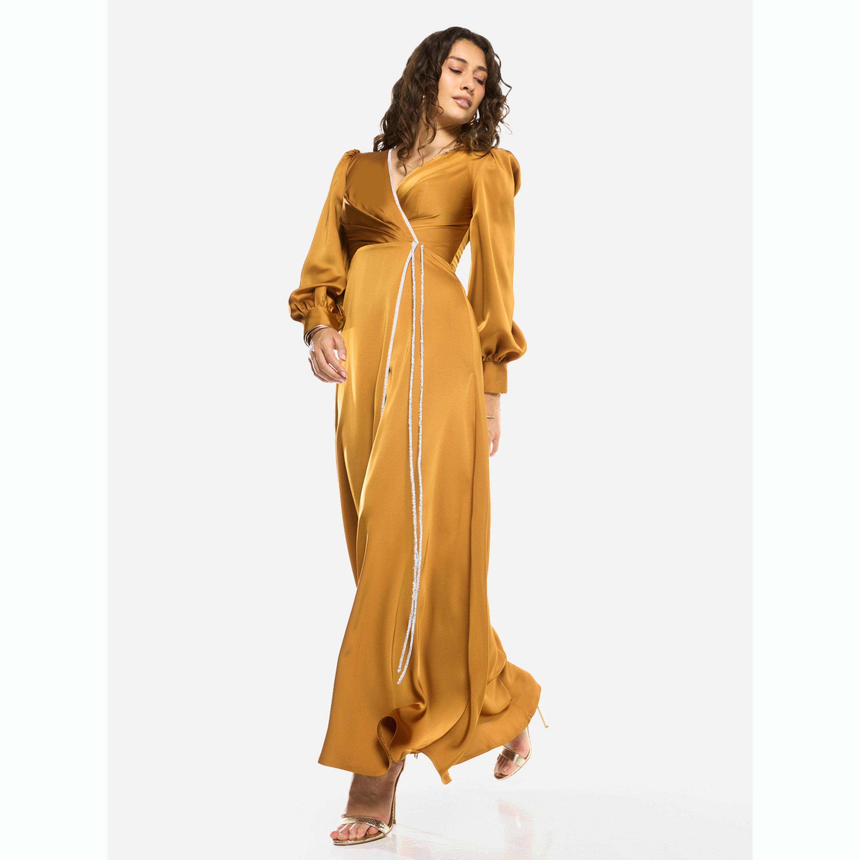 فستان منمق بنمط لف من الأمام مع رباط-women-clothing-dresses-image-3