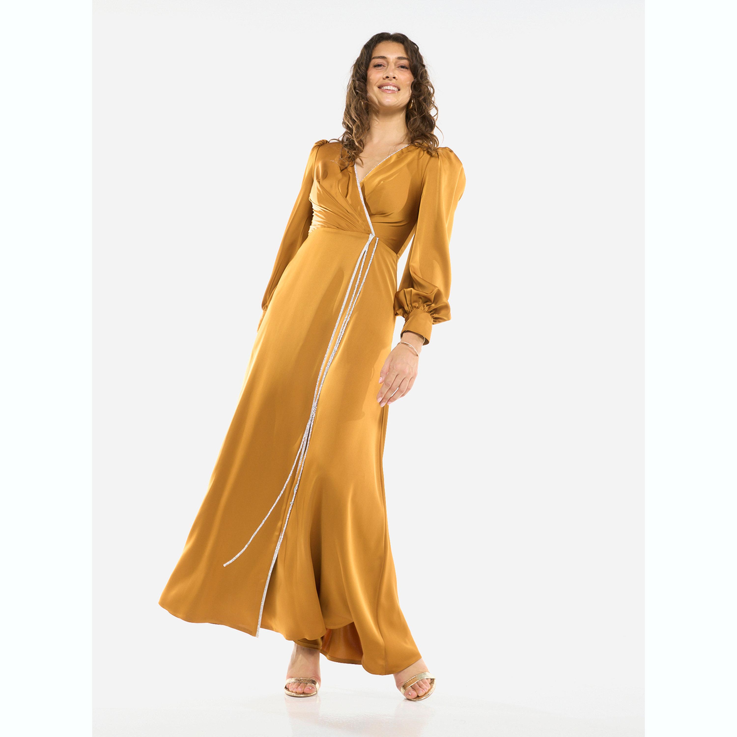 فستان منمق بنمط لف من الأمام مع رباط-women-clothing-dresses-image-5