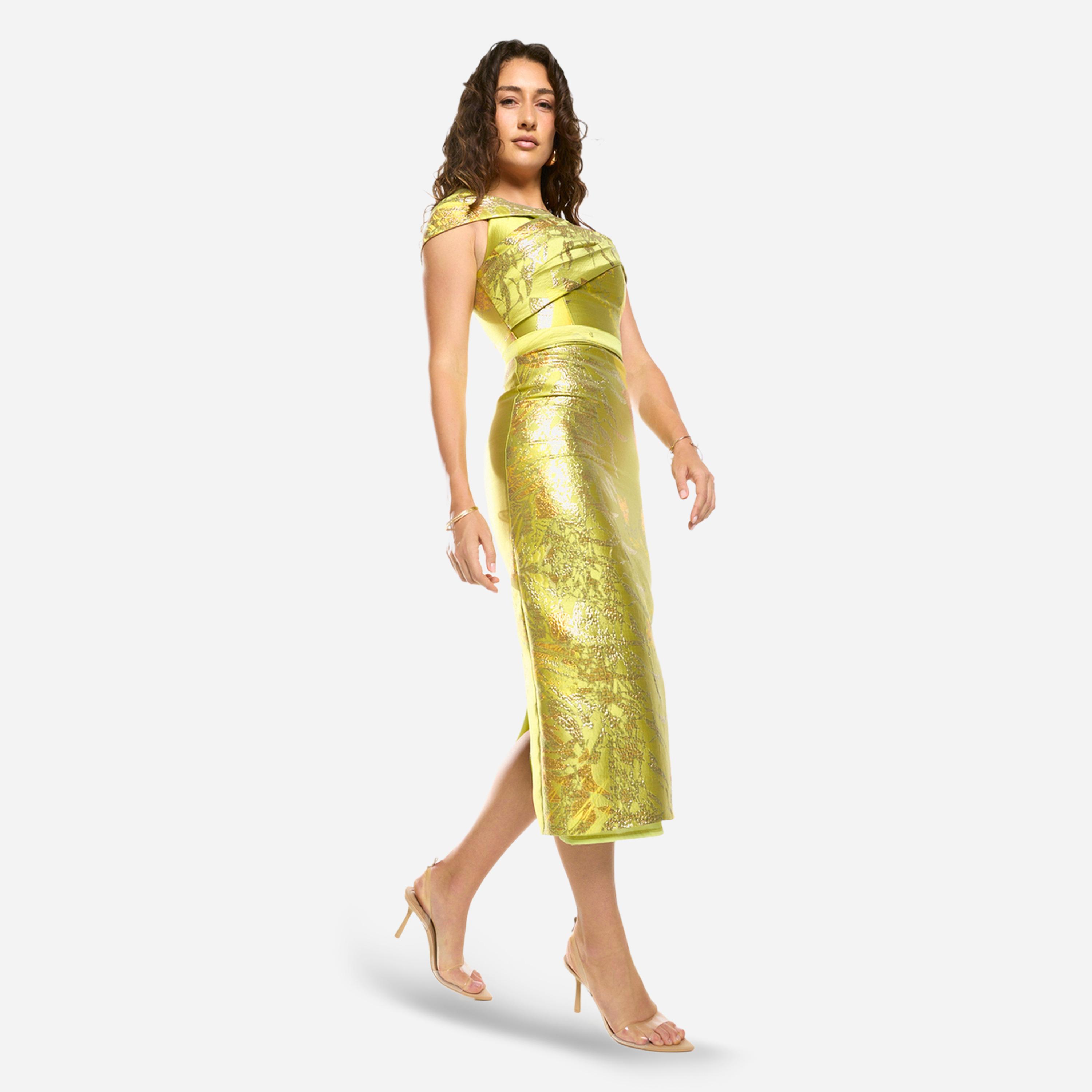 House of Moda X Styli Textured Off-Shoulder Sculpt Midi Dress-women-clothing-dresses-image-2