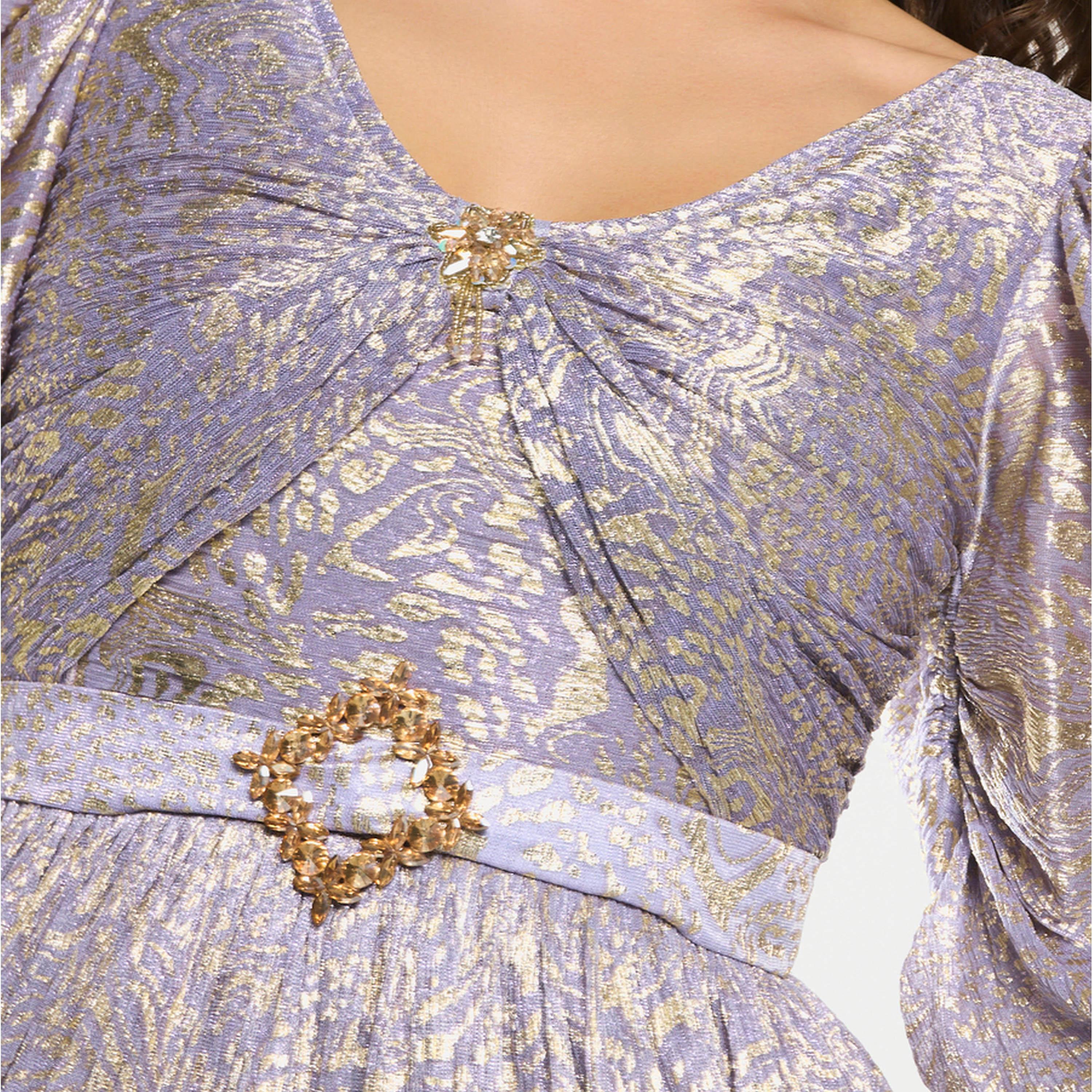 House of Moda X Styli Embellished Waist Draped Puff Sleeve Maxi Dress-women-clothing-dresses-image-6