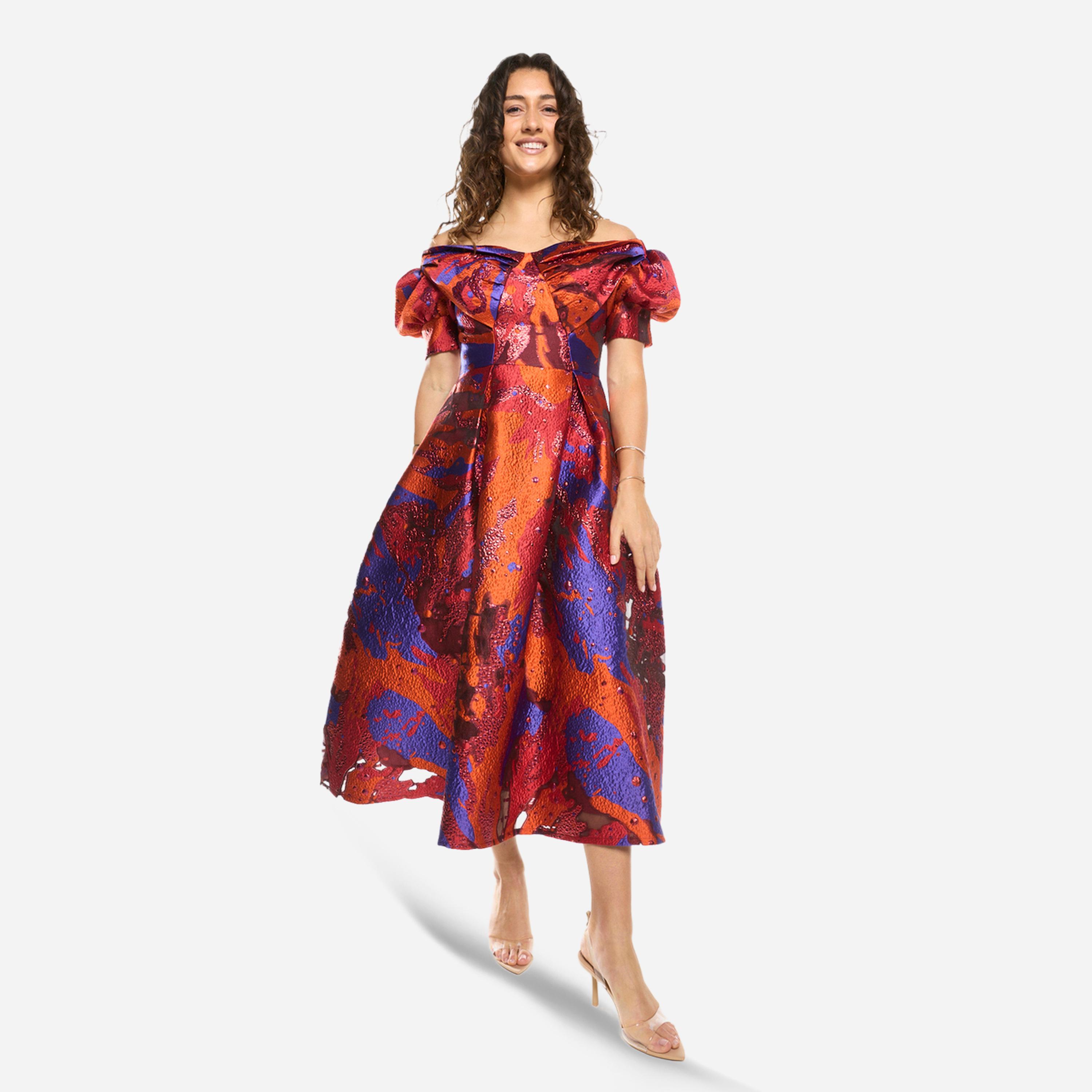 House of Moda X Styli Abstract Texture Off-Shoulder Flare Midi Dress-women-clothing-dresses-image-2
