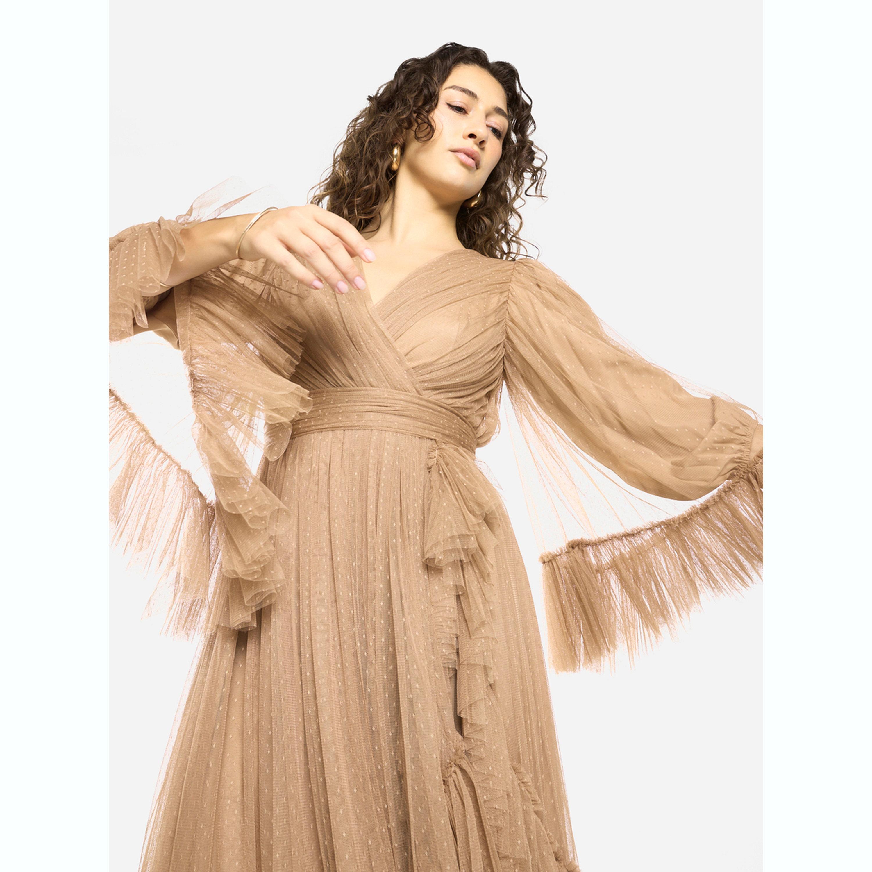 فستان ميدي بطبقات ونمط لف مع تفاصيل كشكش-women-clothing-dresses-image-5