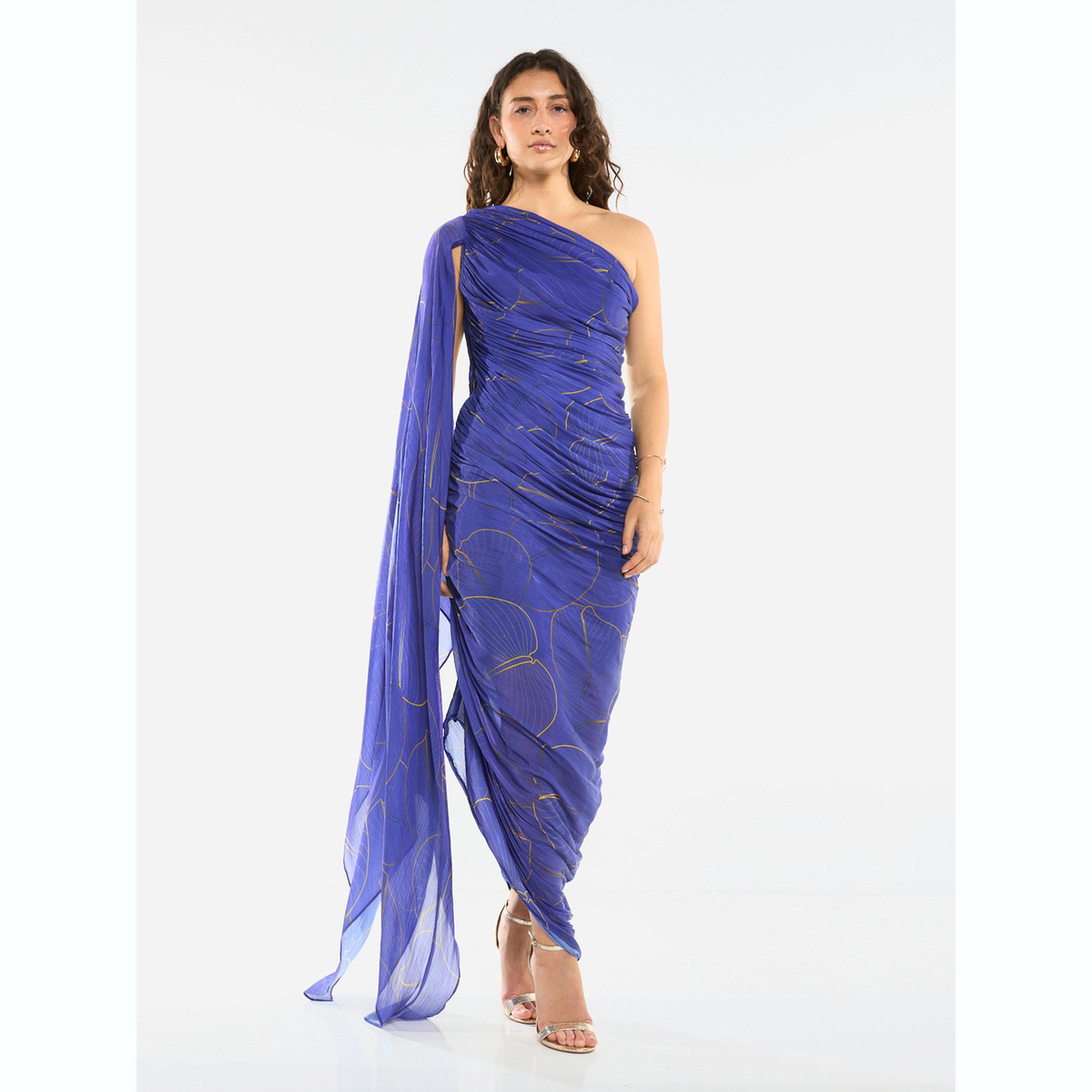 House of Moda X Styli One-Shoulder Ruched Drape Column Gown-women-clothing-dresses-image-1