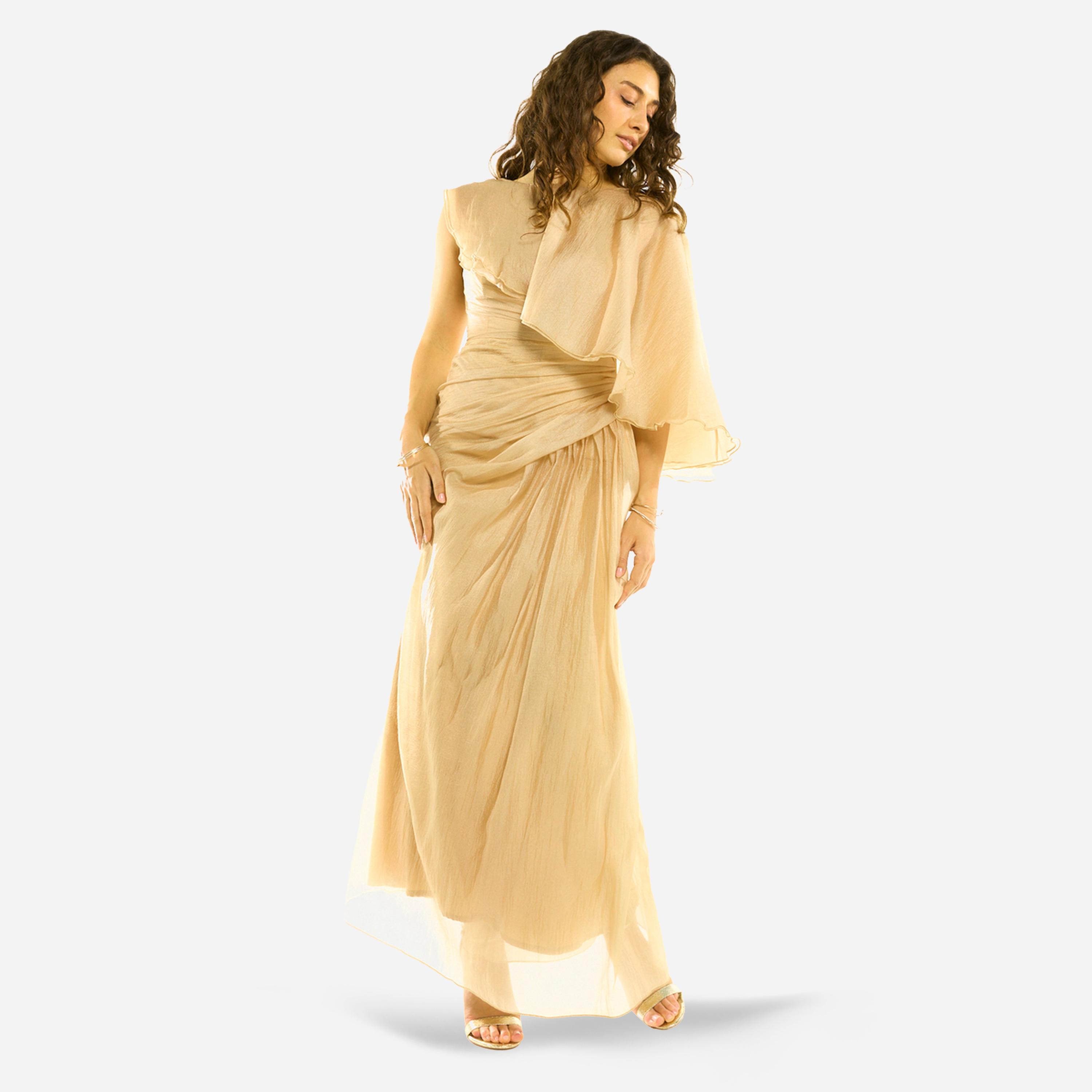 House of Moda X Styli Draped Overlay Flutter Sleeve Gown Maxi Dress-women-clothing-dresses-image-2
