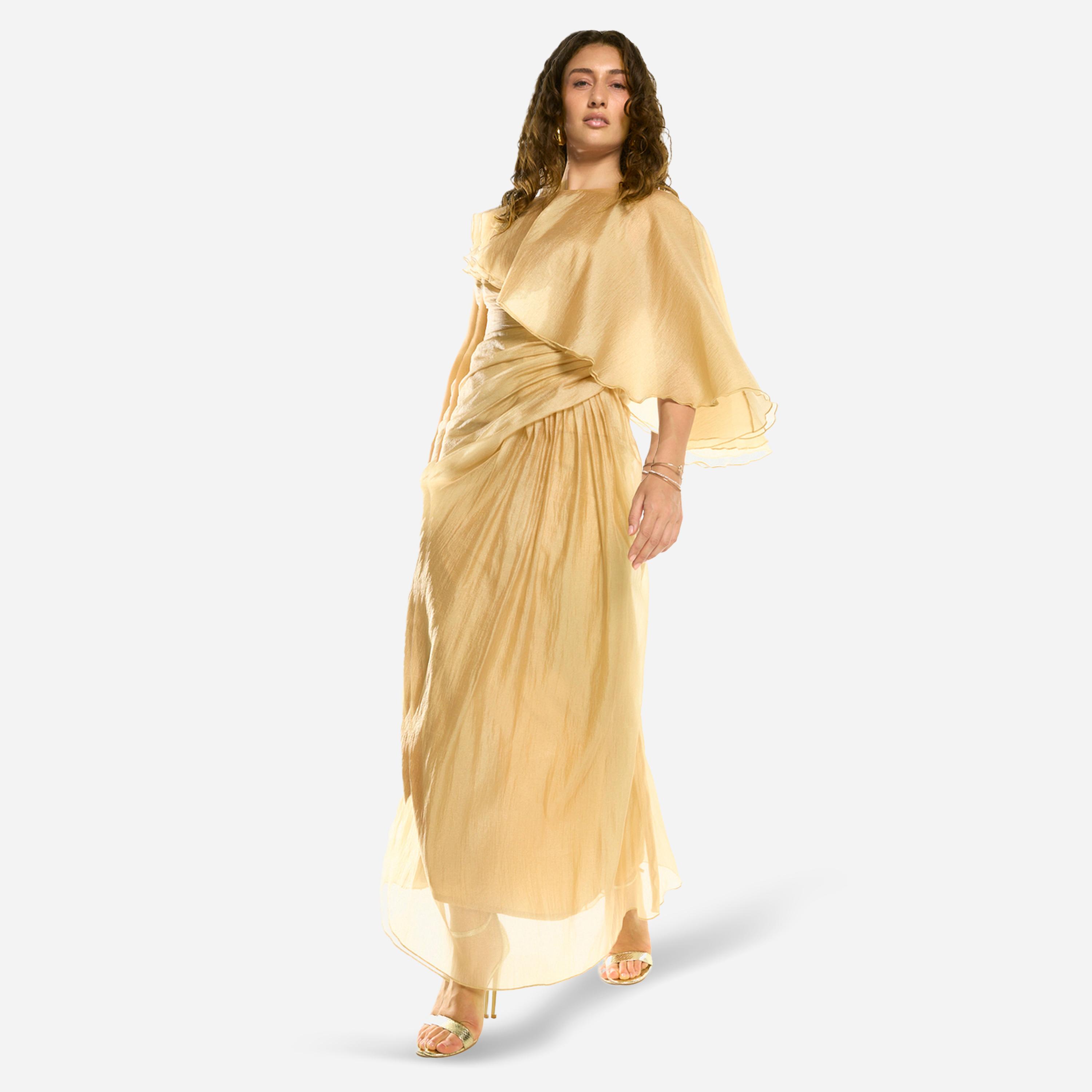 House of Moda X Styli Draped Overlay Flutter Sleeve Gown Maxi Dress-women-clothing-dresses-image-3