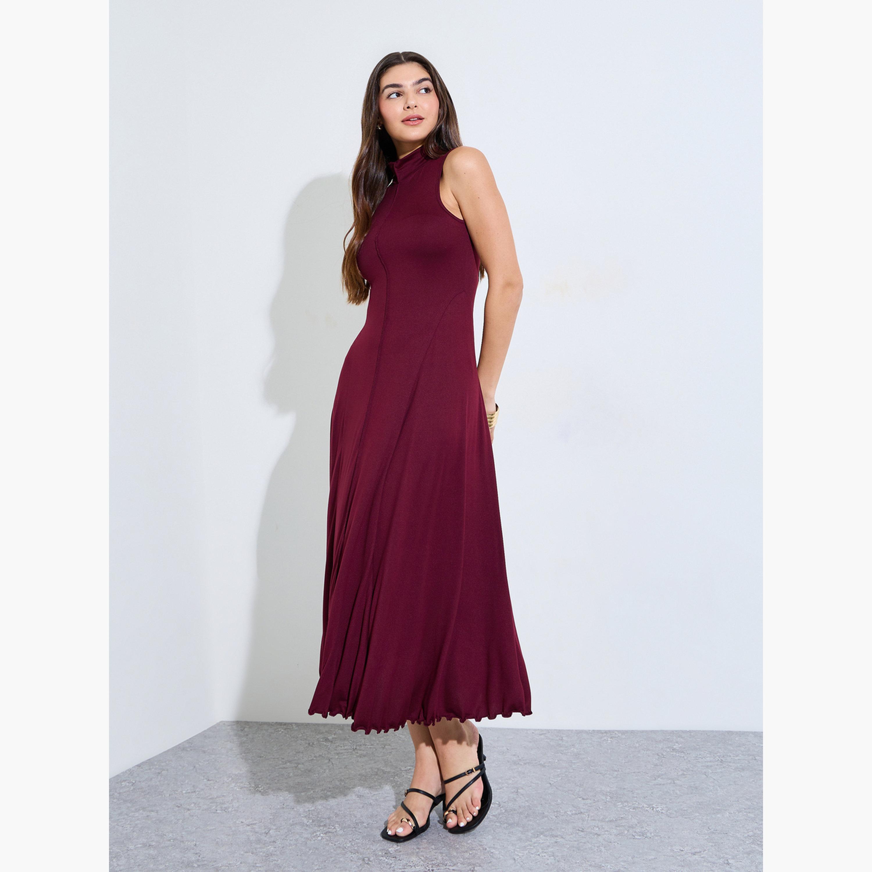 فستان طويل بحافة واسعة بلا أكمام-women-clothing-dresses-image-3