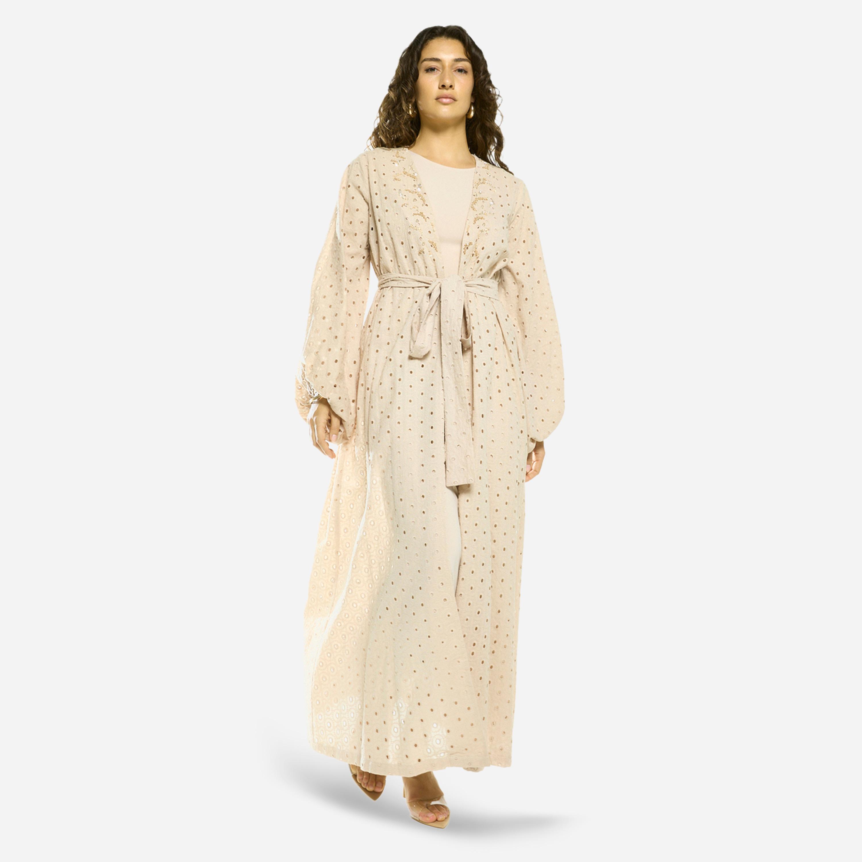 House of Moda X Styli Layered Overlay Relaxed Jalabiya-women-clothing-dresses-image-1