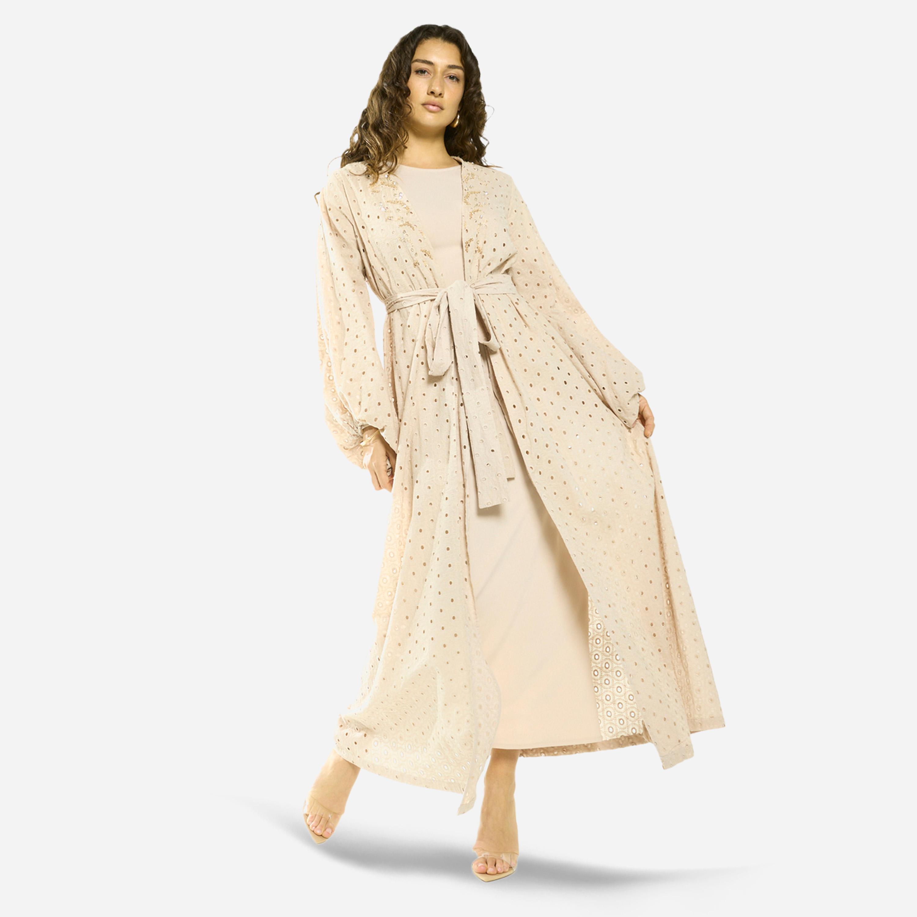 House of Moda X Styli Layered Overlay Relaxed Jalabiya-women-clothing-dresses-image-2