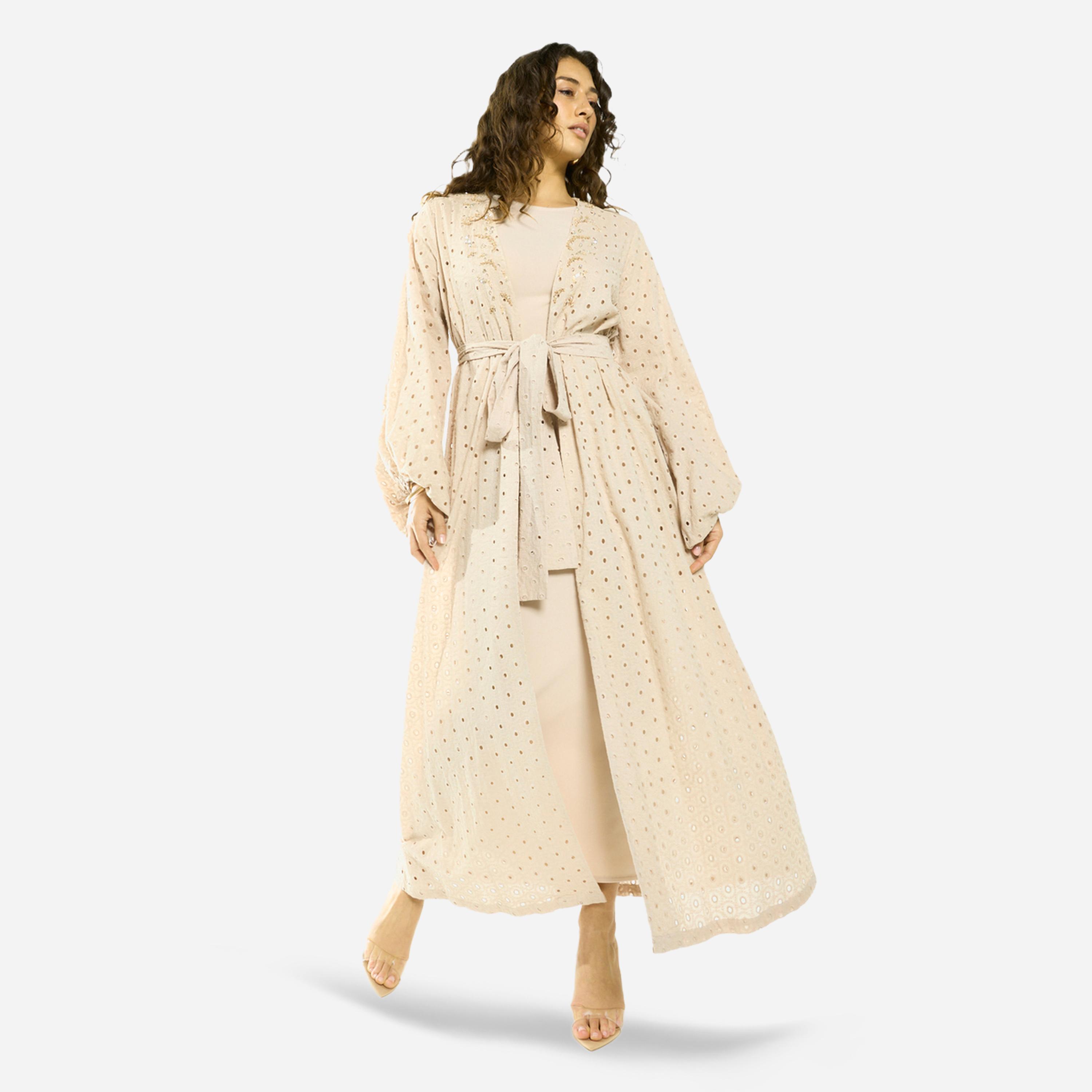 House of Moda X Styli Layered Overlay Relaxed Jalabiya-women-clothing-dresses-image-4