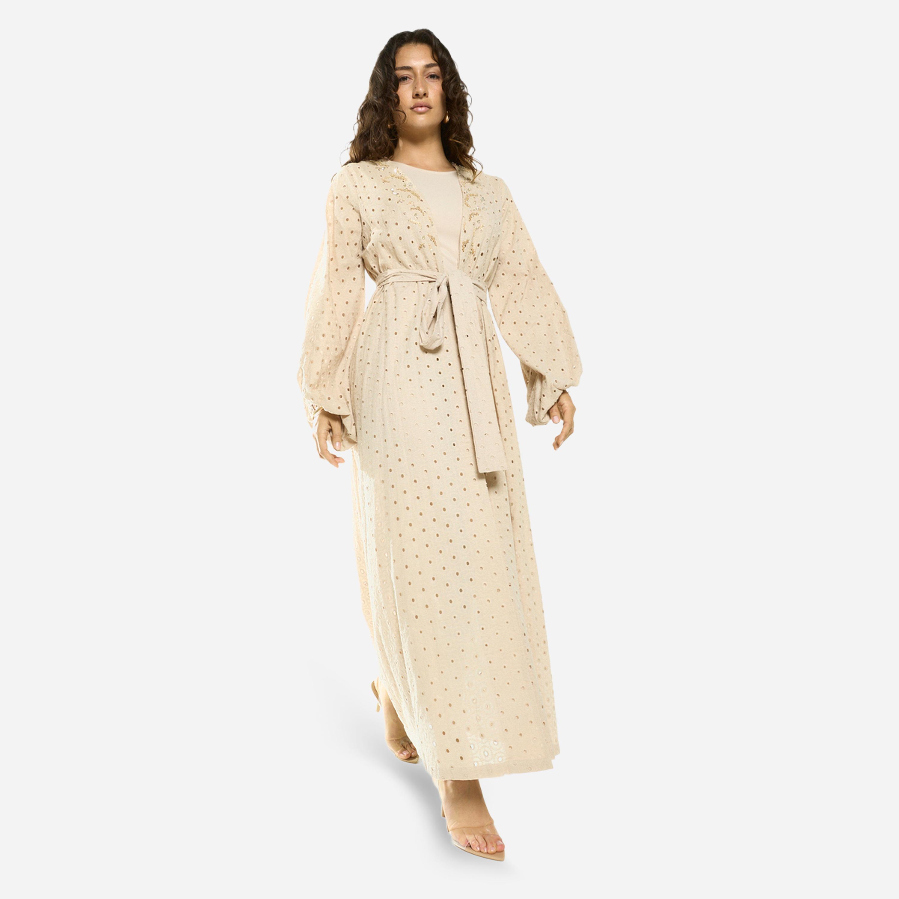 House of Moda X Styli Layered Overlay Relaxed Jalabiya-women-clothing-dresses-image-5