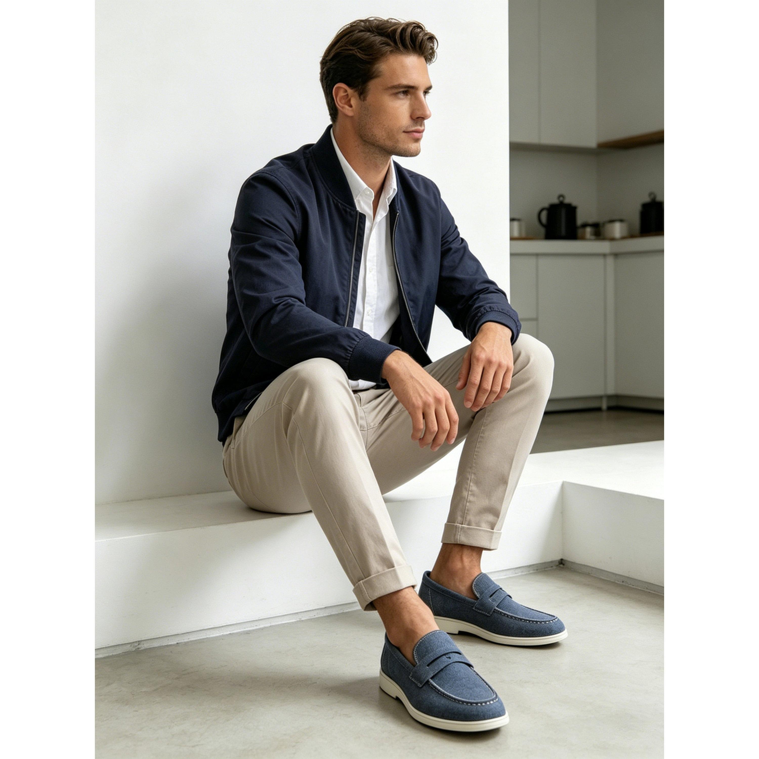 حذاء لوفرز كاجوال رجالي - أزرق-men-shoes-loafersandmoccasins-image-4