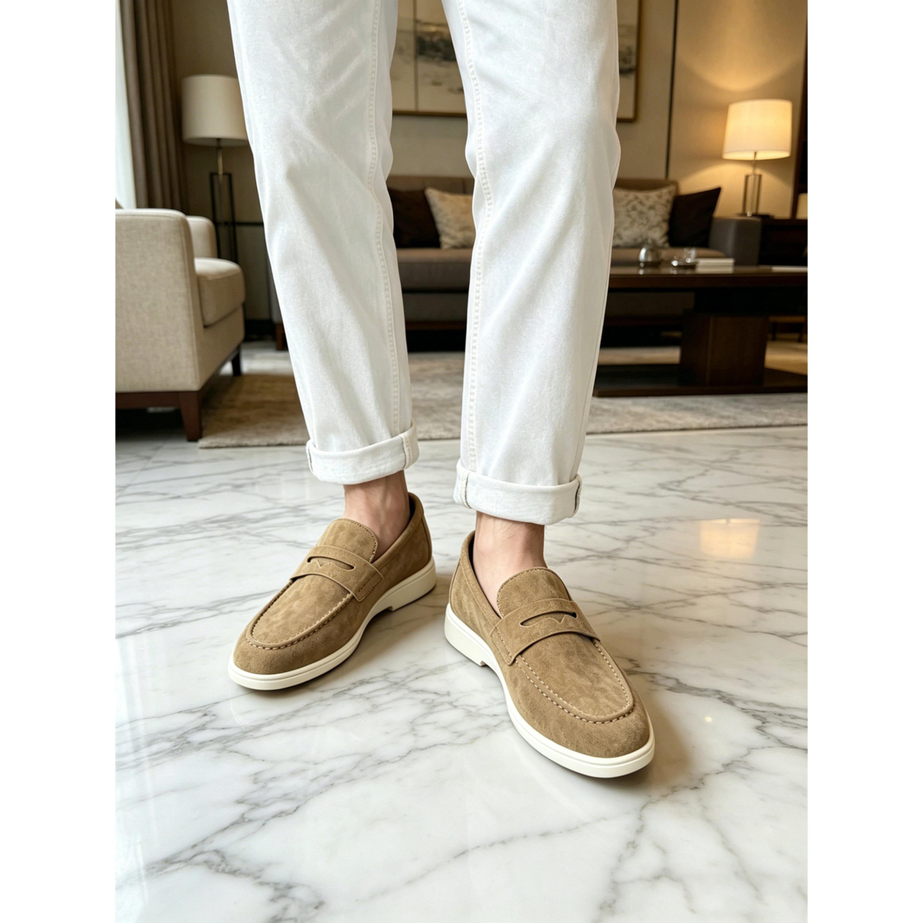 حذاء لوفرز كاجوال رجالي - كاكي-men-shoes-loafersandmoccasins-image-2