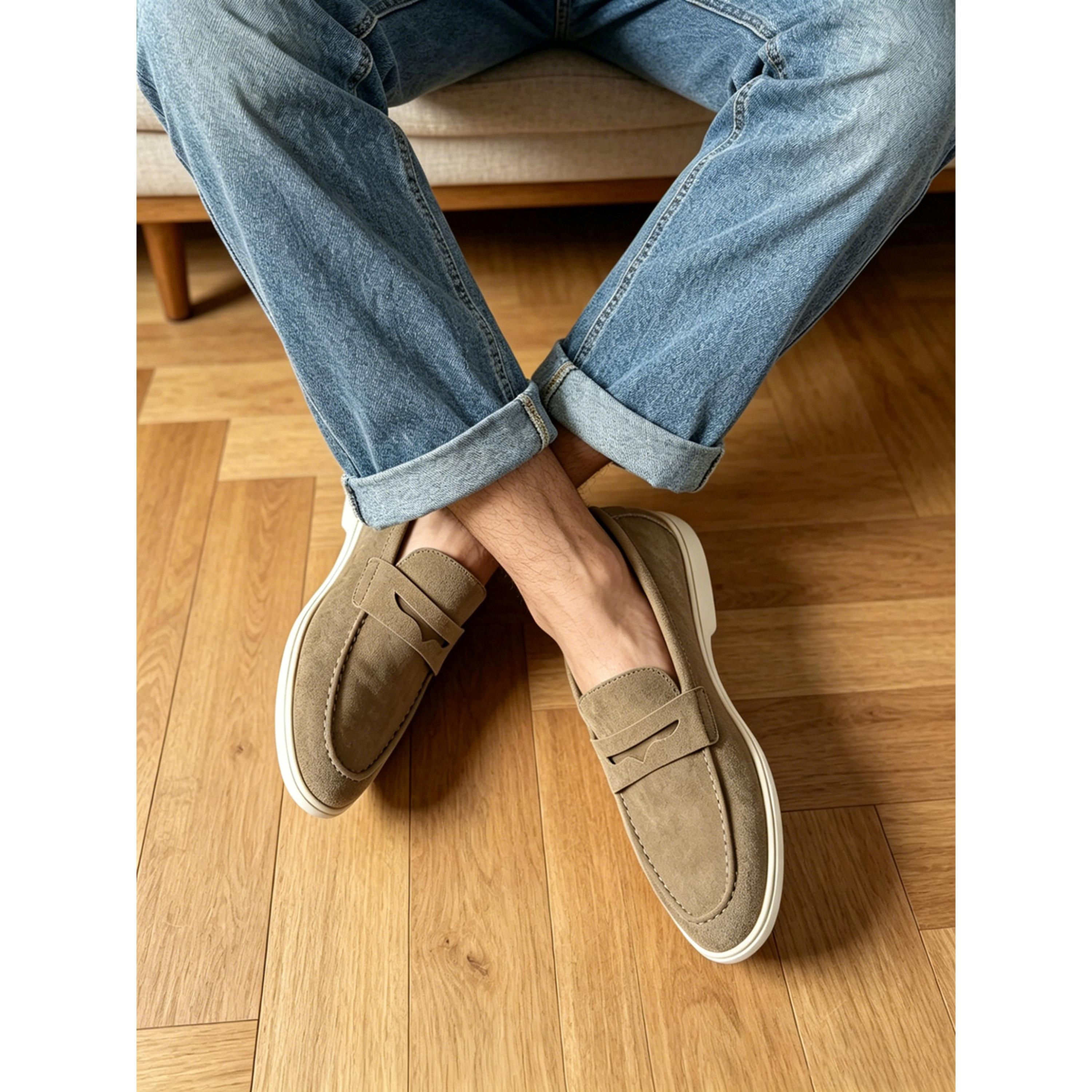 حذاء لوفرز كاجوال رجالي - كاكي-men-shoes-loafersandmoccasins-image-5
