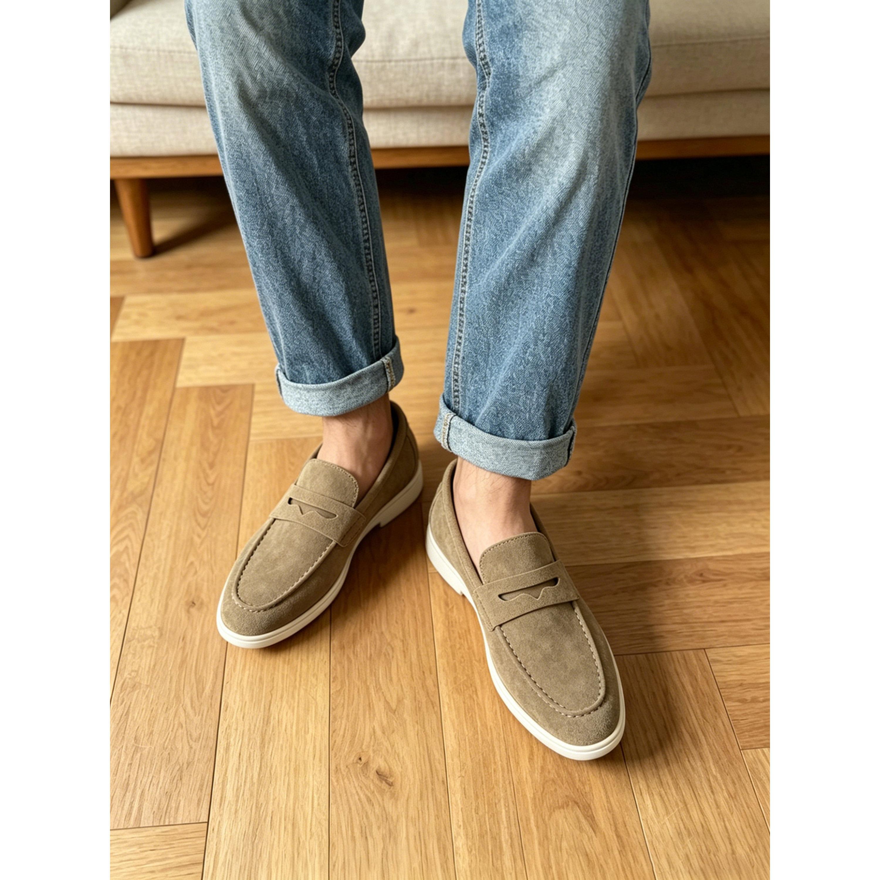 حذاء لوفرز كاجوال رجالي - كاكي-men-shoes-loafersandmoccasins-image-6