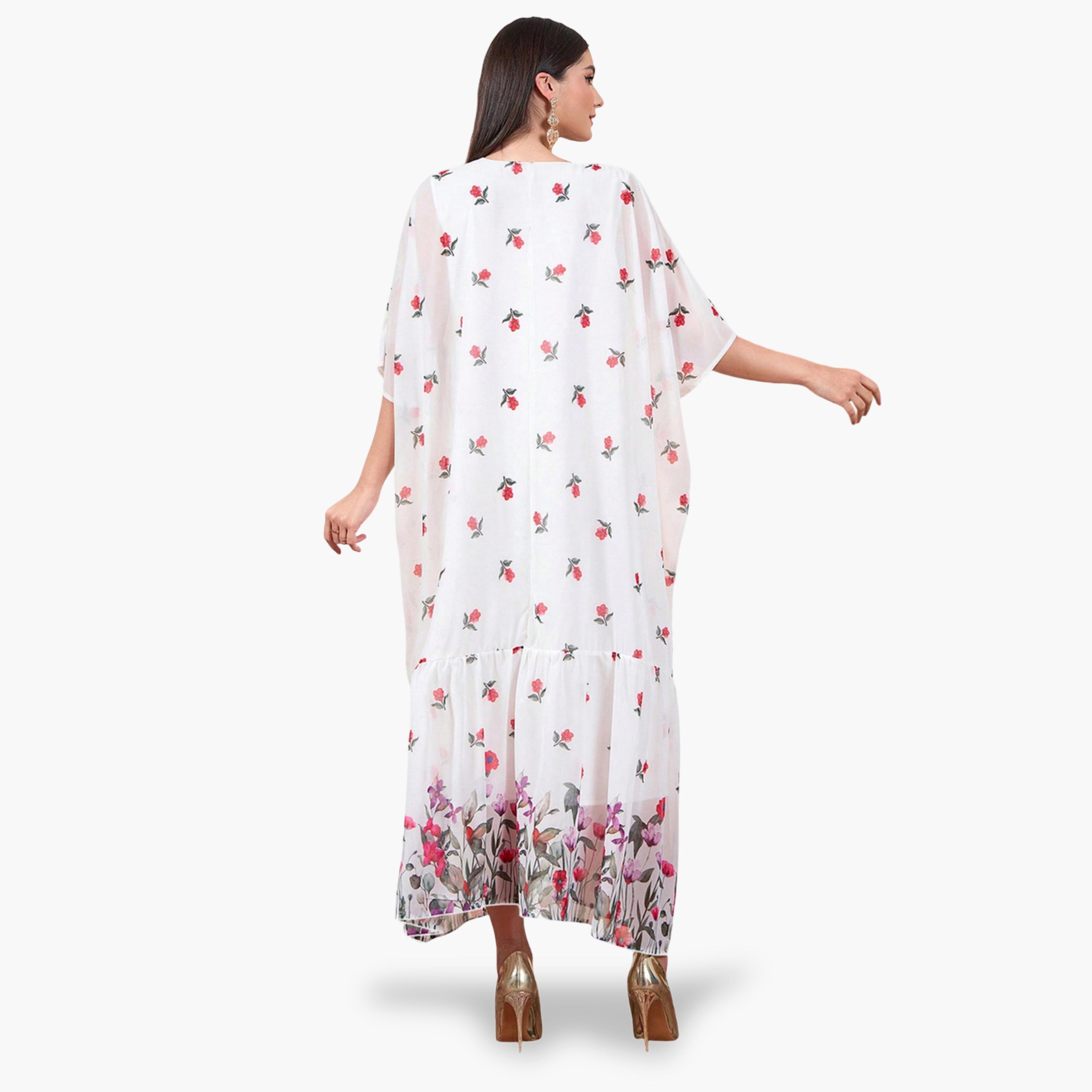Take Two Multi-Floral Maxi Kaftan Dress-women-arabicclothing-kaftan-image-2