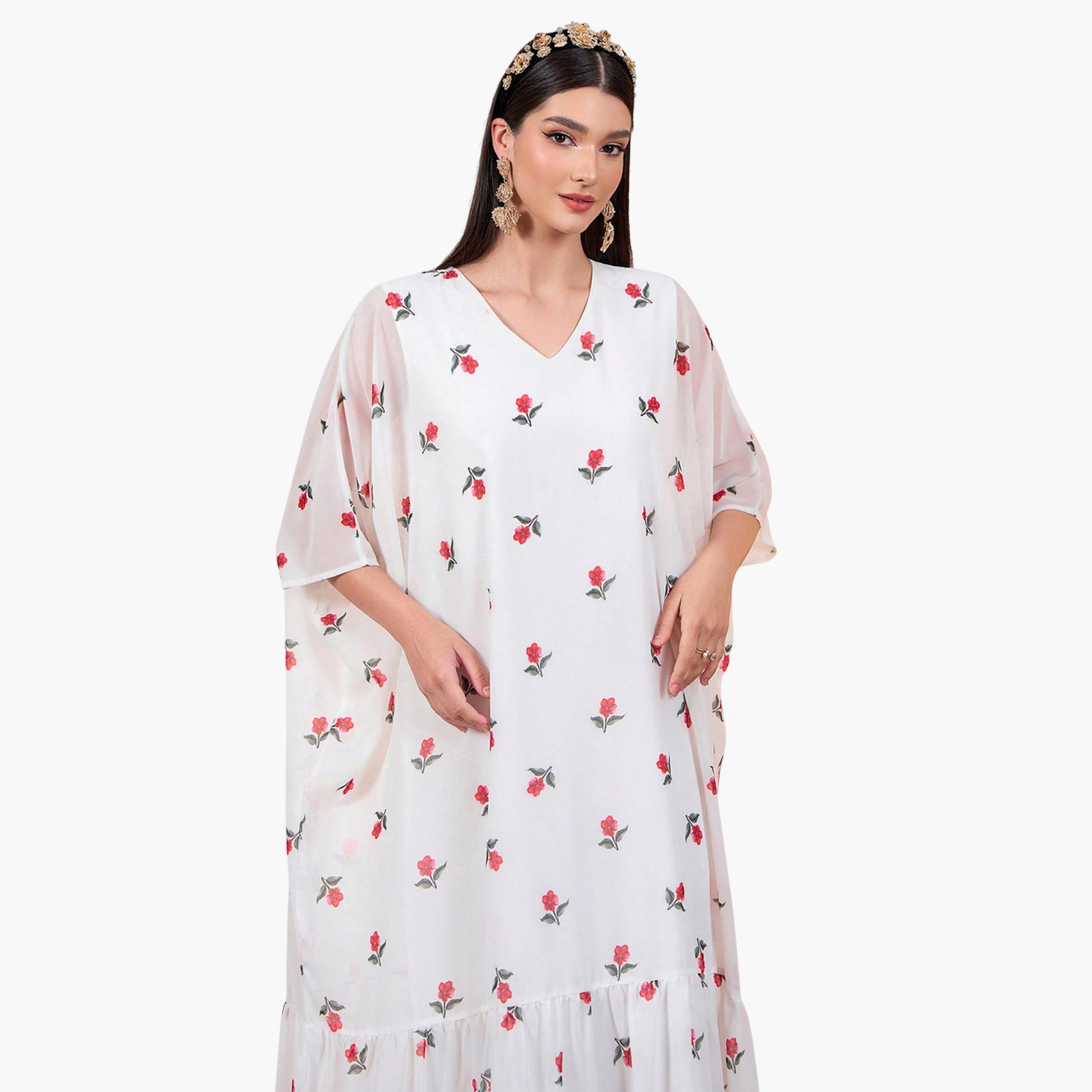 Take Two Multi-Floral Maxi Kaftan Dress-women-arabicclothing-kaftan-image-3