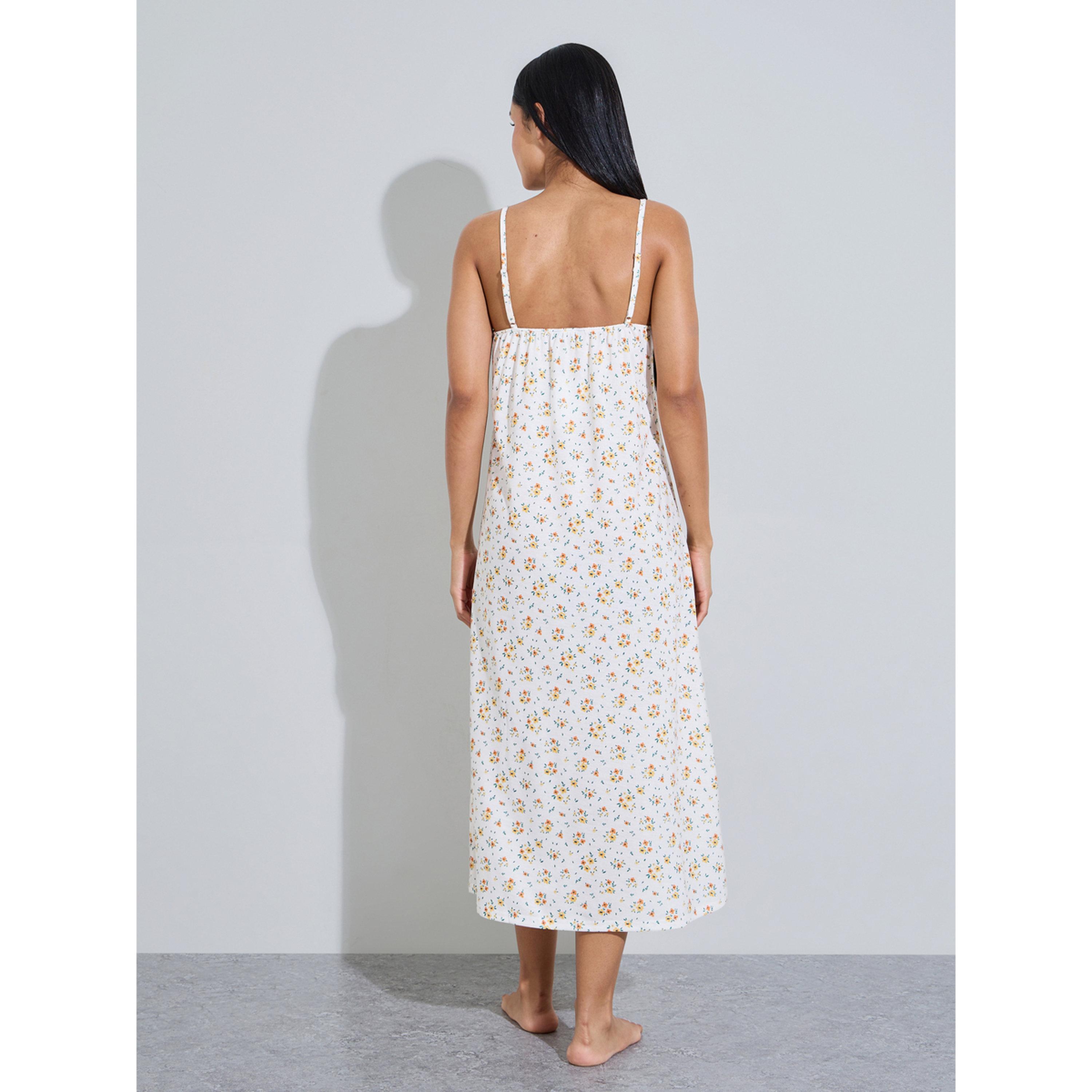 قميص نوم بحمالات ونمط طبعة أزهار كاملة متعدد الألوان-women-clothing-nightwear-nighties-image-4