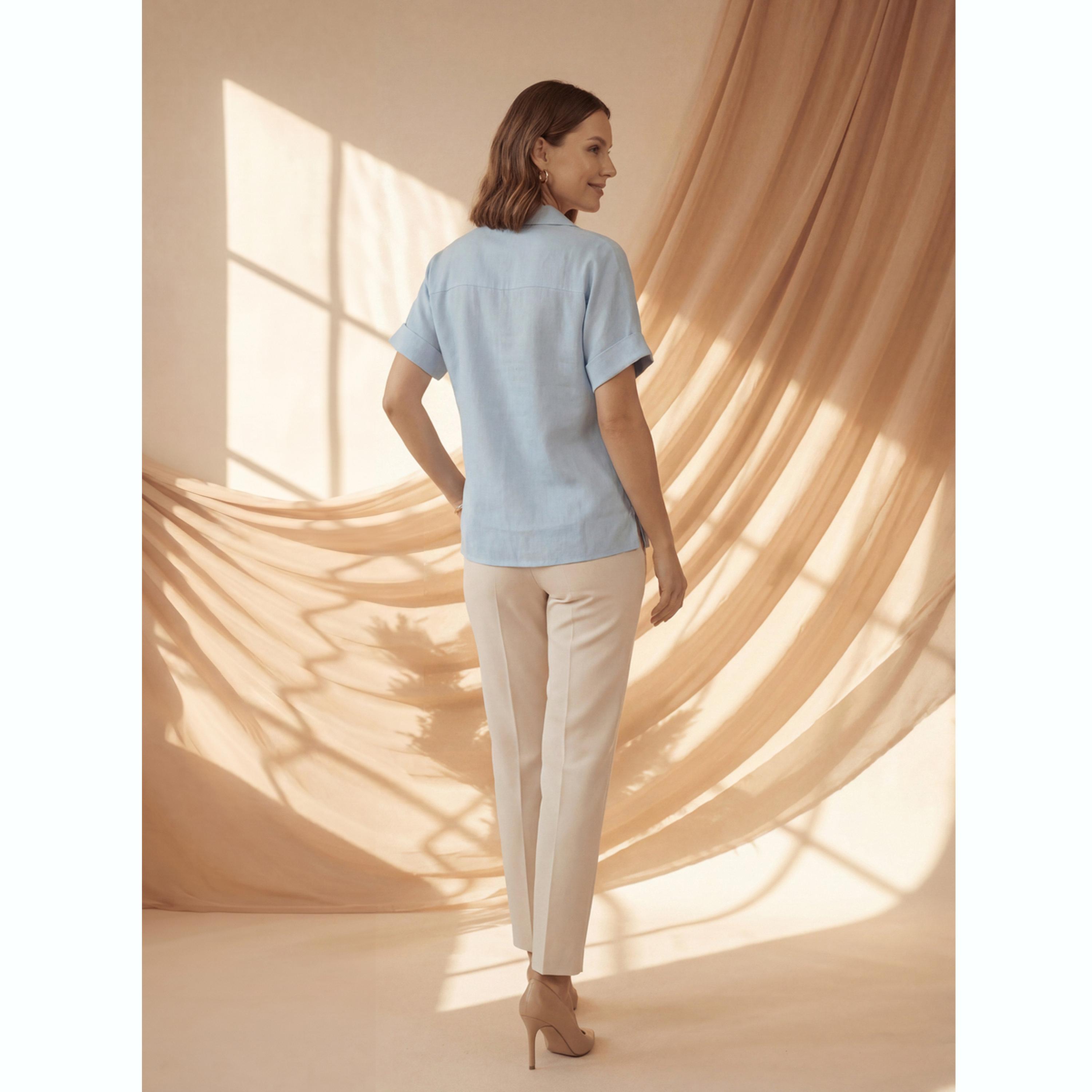 Mish X Styli Blue Relaxed Fit Open Collar Top-women-clothing-shirtsandblouses-blouses-image-5