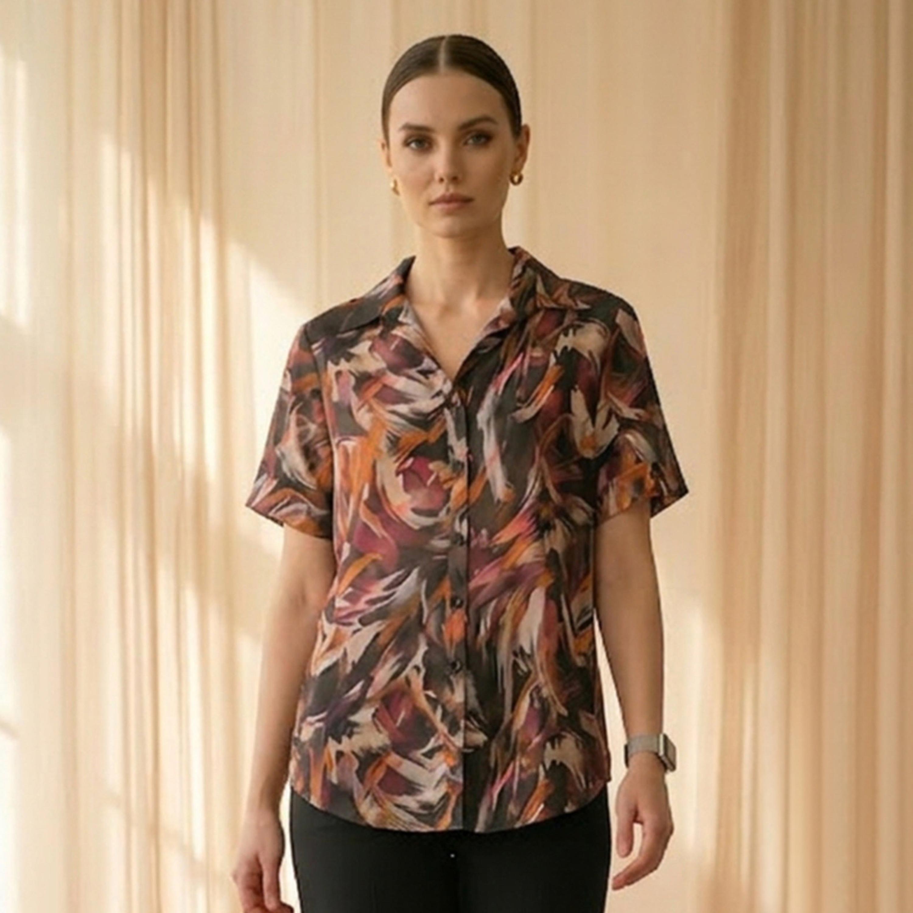 بلوزة بطبعة كاملة باللون الأسود-women-clothing-shirtsandblouses-shirts-image-1