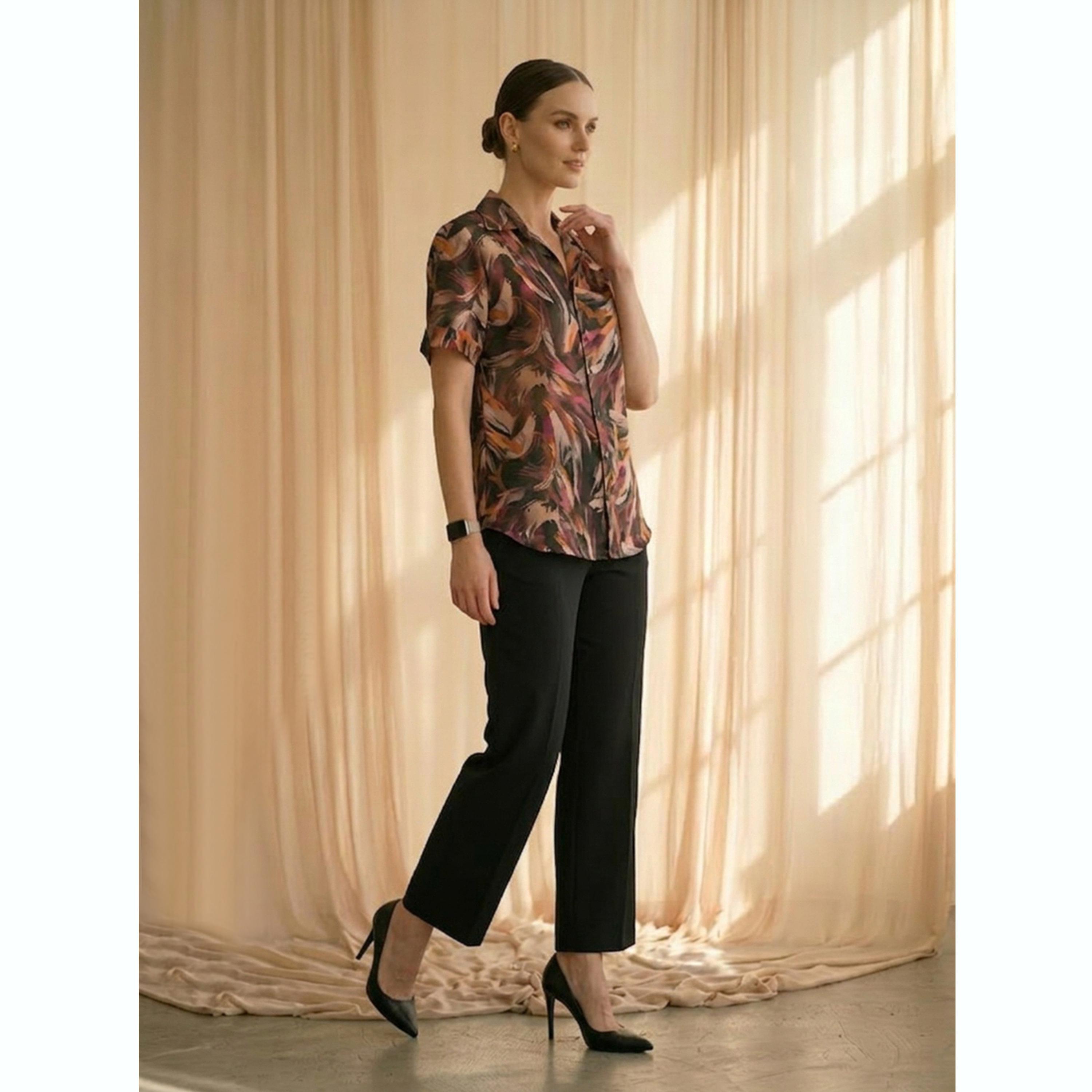 بلوزة بطبعة كاملة باللون الأسود-women-clothing-shirtsandblouses-shirts-image-3