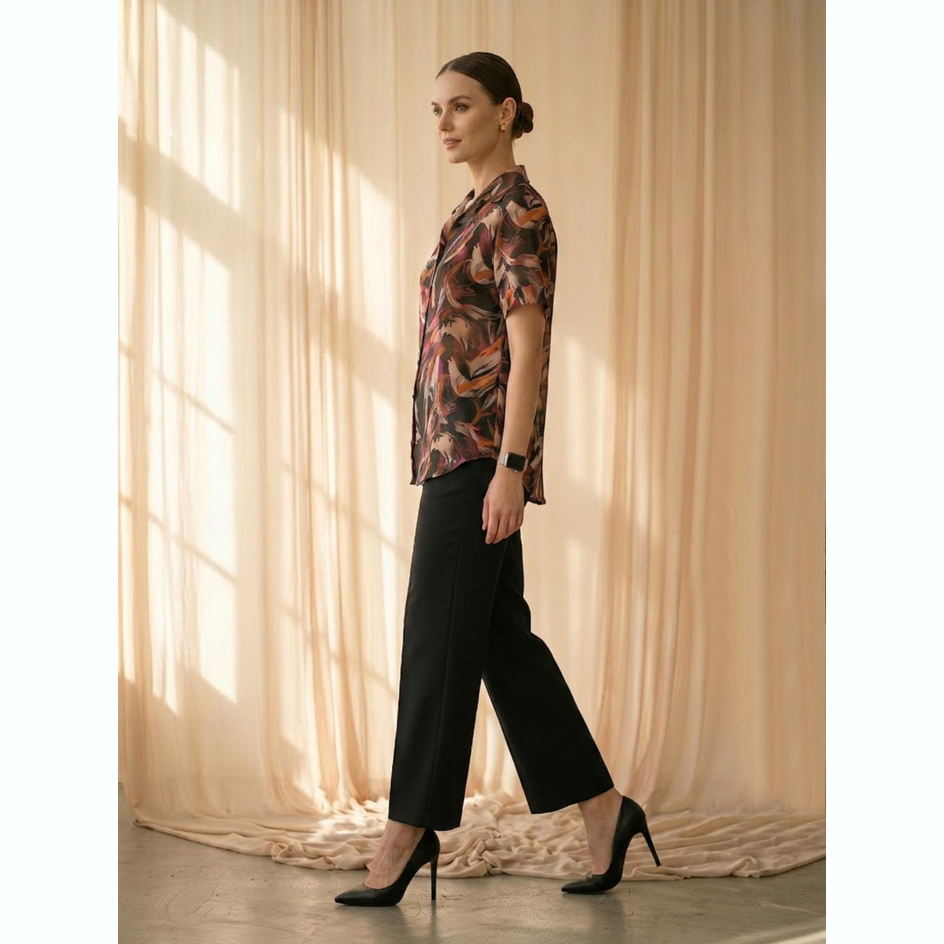 بلوزة بطبعة كاملة باللون الأسود-women-clothing-shirtsandblouses-shirts-image-4