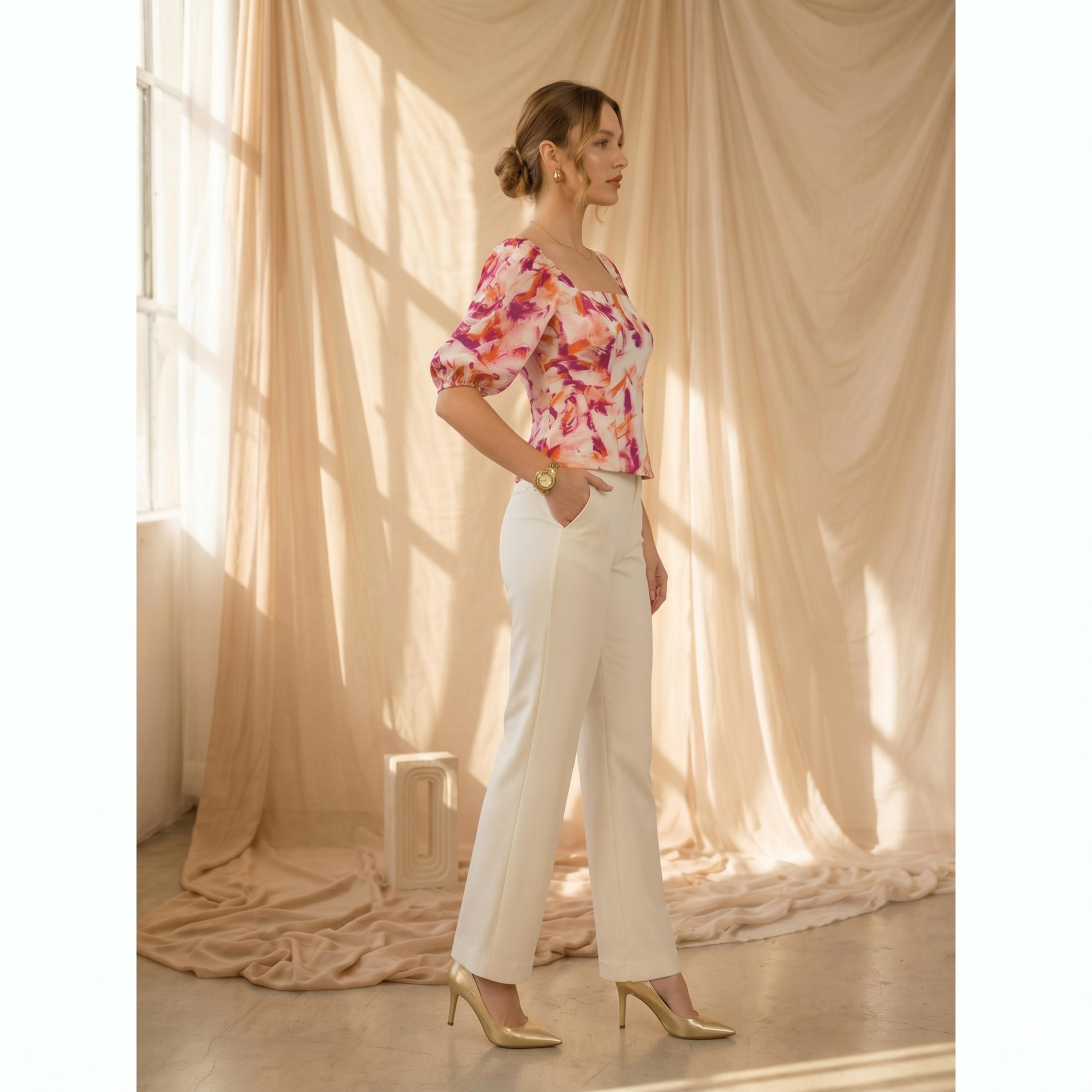 Mish X Styli White Square Neck Printed Top-women-clothing-shirtsandblouses-blouses-image-3