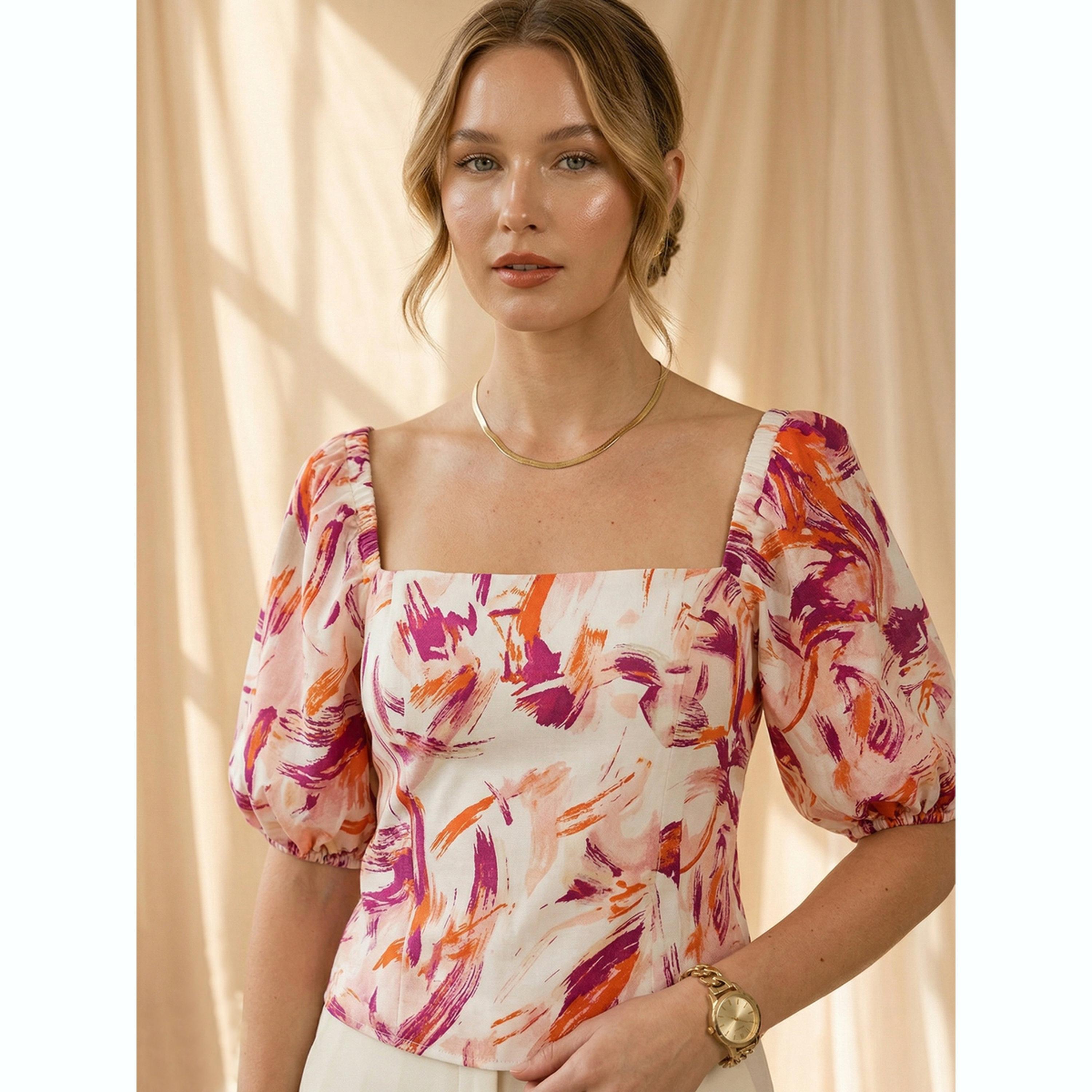 Mish X Styli White Square Neck Printed Top-women-clothing-shirtsandblouses-blouses-image-6