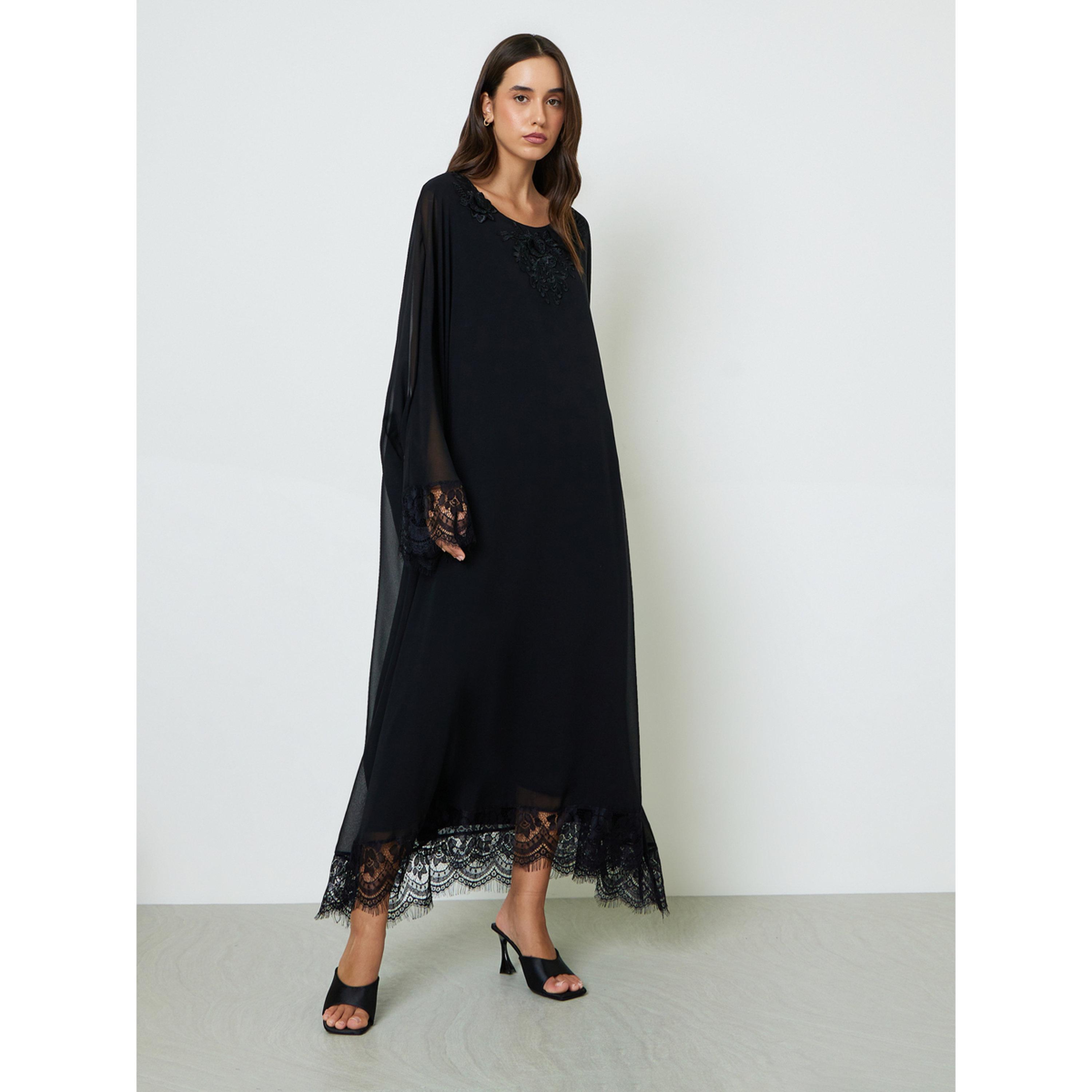 عباية بتفاصيل دانتيل ناعمة مع حجاب-women-arabicclothing-headscarf-hijab-image-2