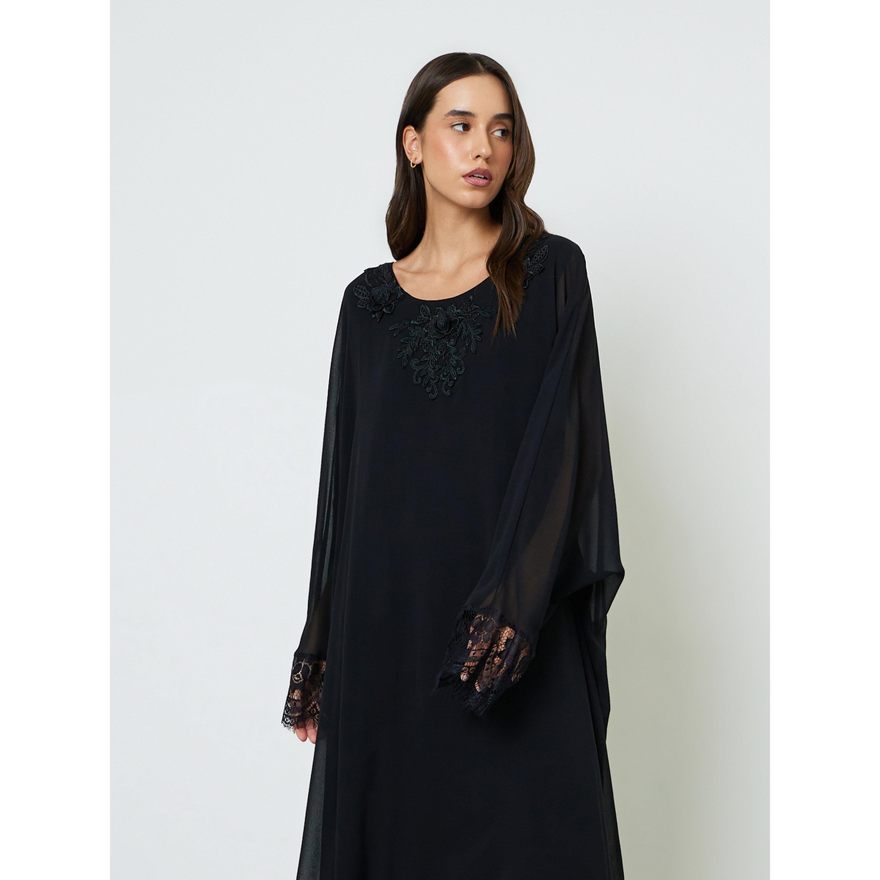 عباية بتفاصيل دانتيل ناعمة مع حجاب-women-arabicclothing-headscarf-hijab-image-3