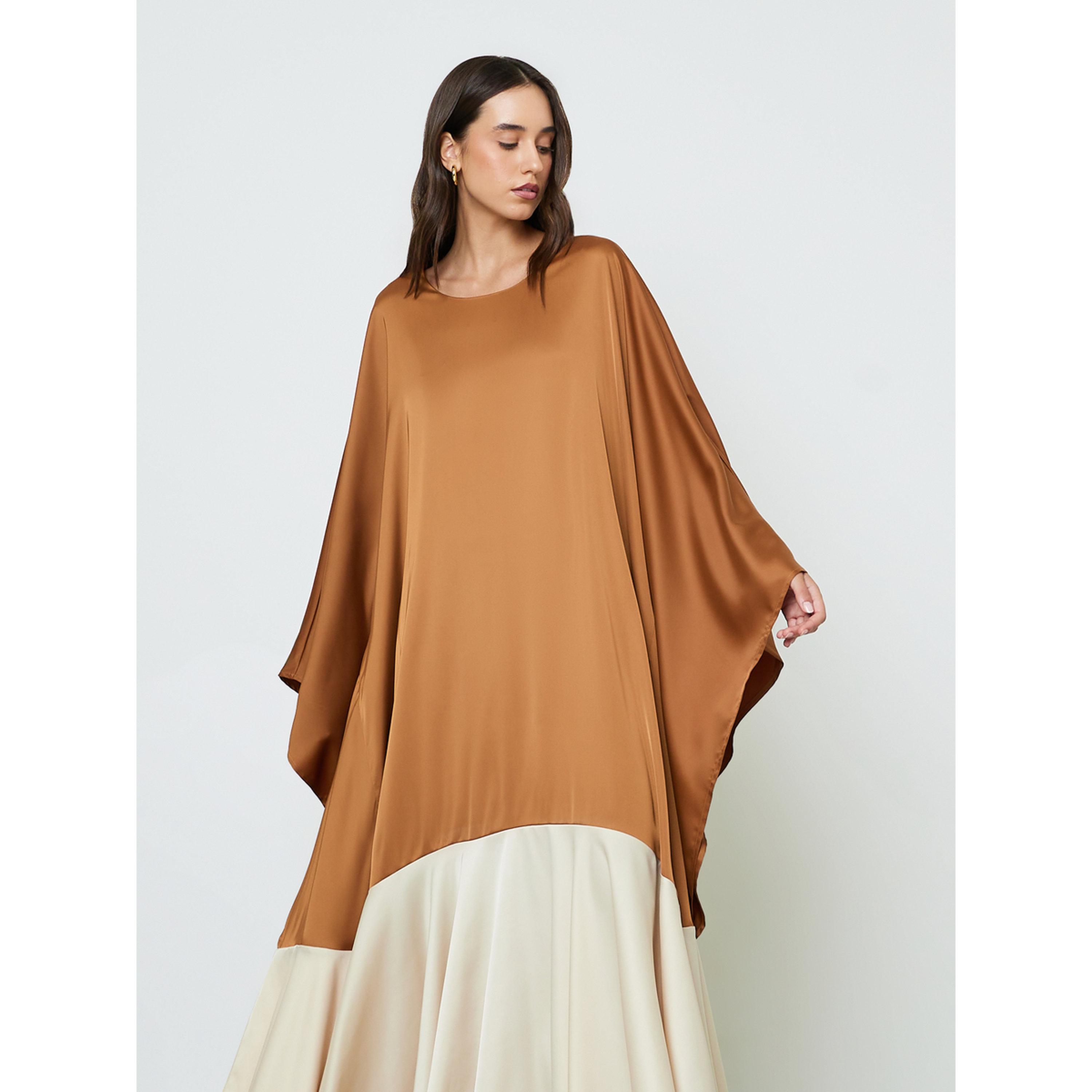 قفطان طويل بأكمام خفاش ولونين مع حجاب-women-arabicclothing-headscarf-hijab-image-2