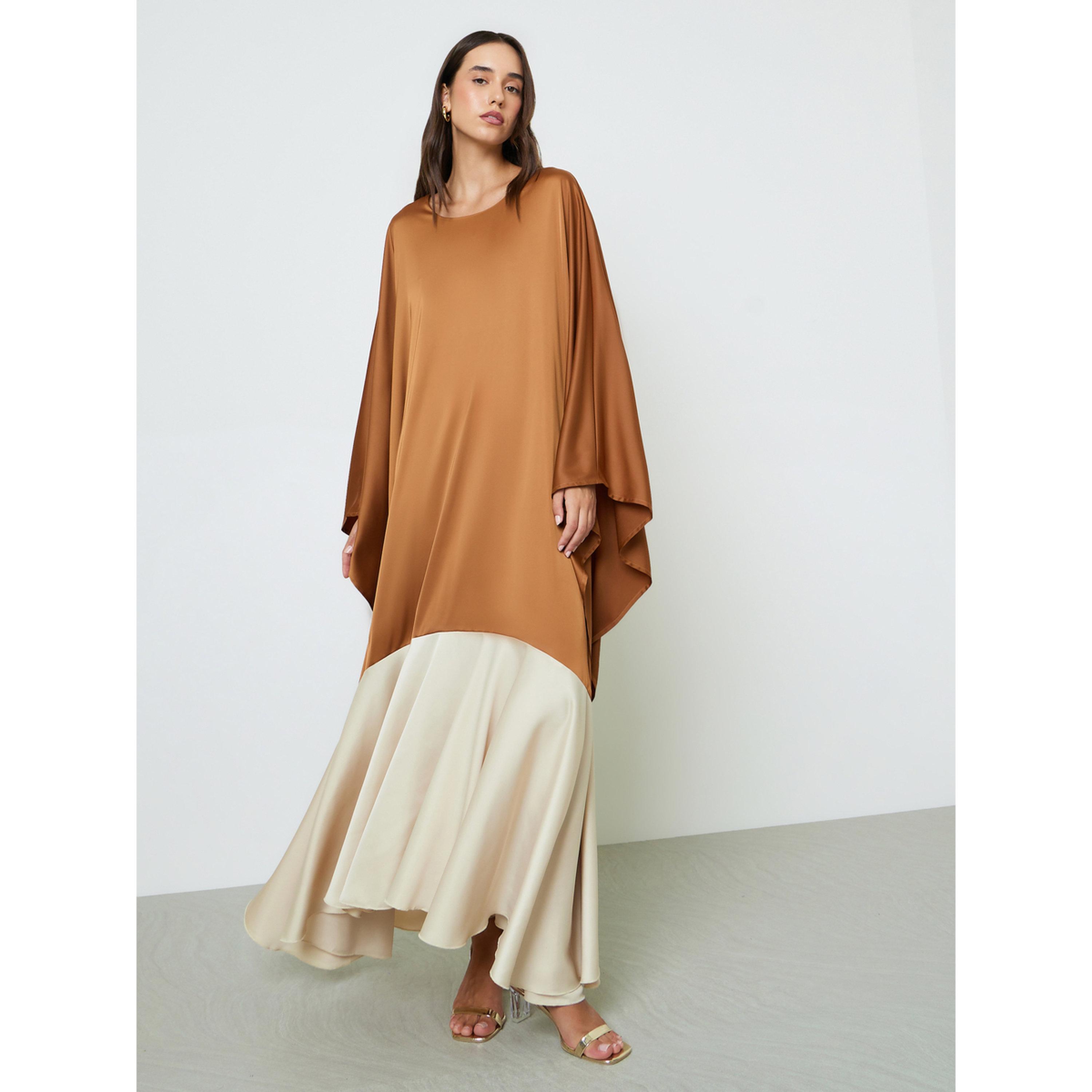 قفطان طويل بأكمام خفاش ولونين مع حجاب-women-arabicclothing-headscarf-hijab-image-3