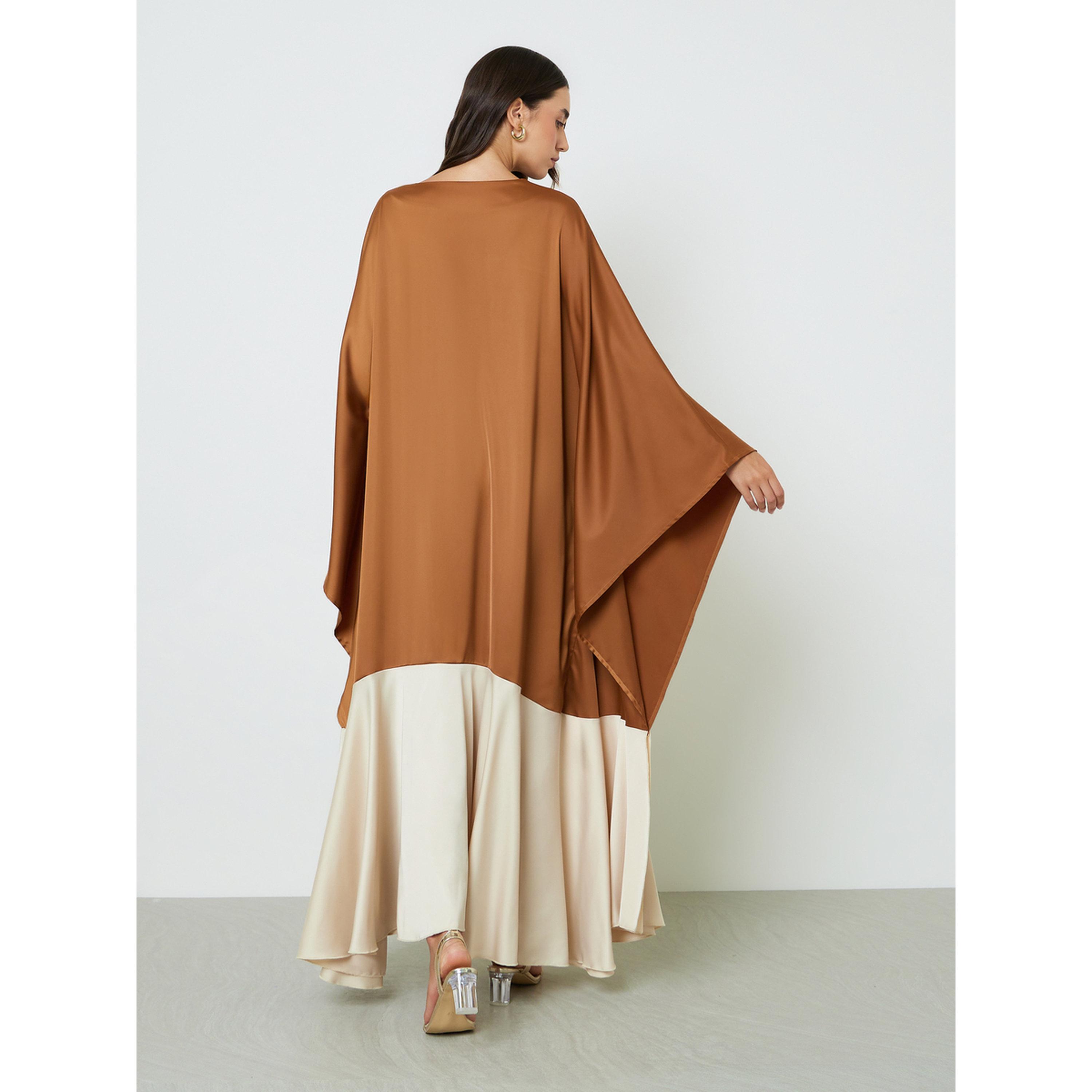 قفطان طويل بأكمام خفاش ولونين مع حجاب-women-arabicclothing-headscarf-hijab-image-4