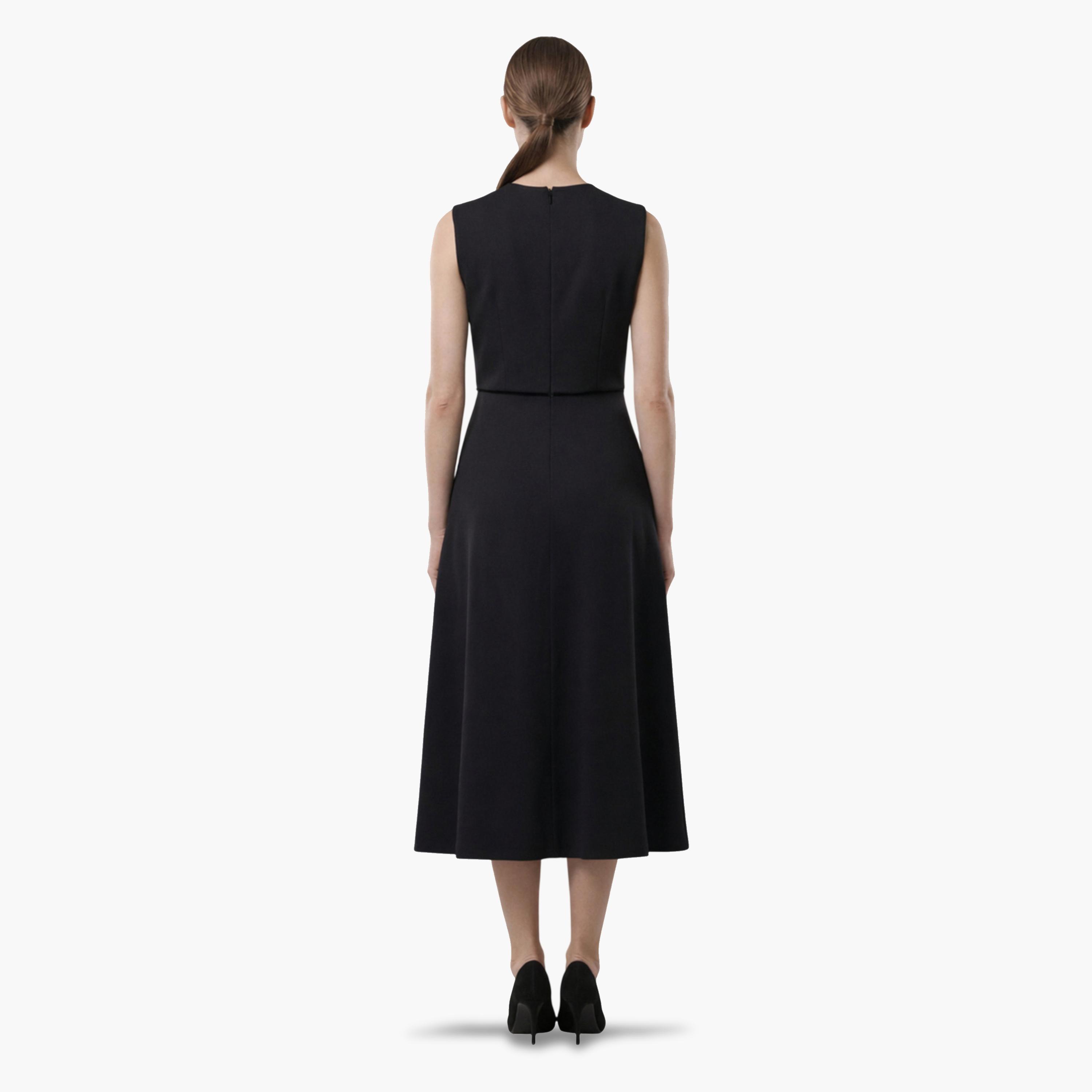 فستان ميدي واسع بدون أكمام باللون الأسود-women-clothing-dresses-image-3