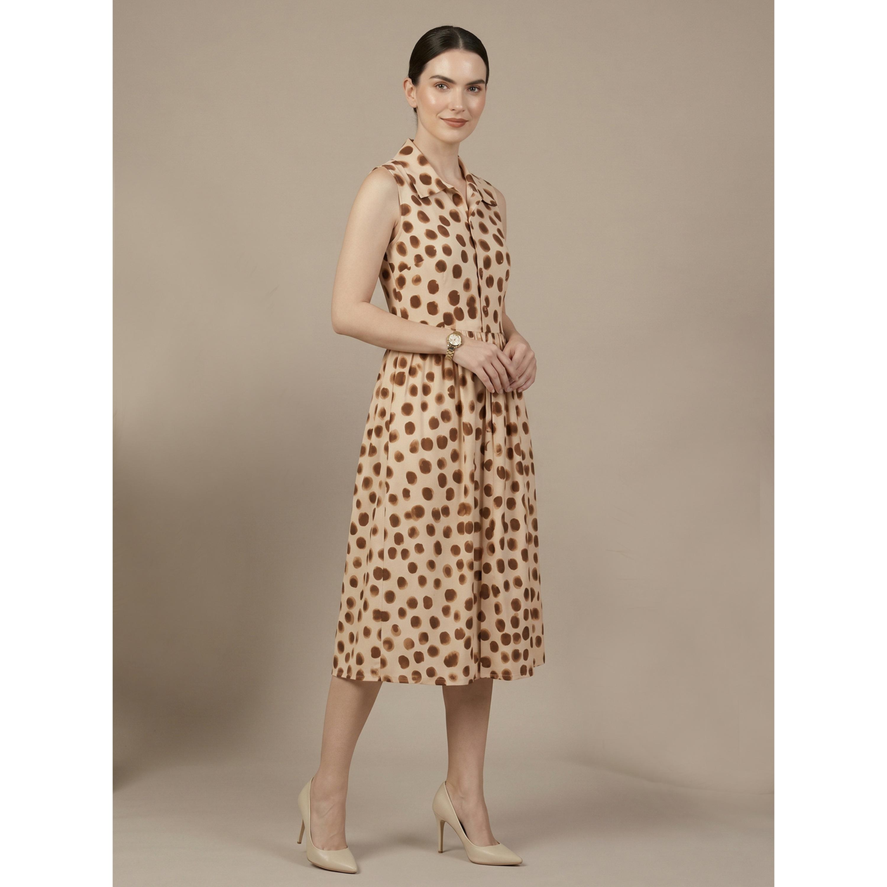Mish X Styli Cream Sleeveless Polka Dot Midi Dress-women-clothing-dresses-image-3