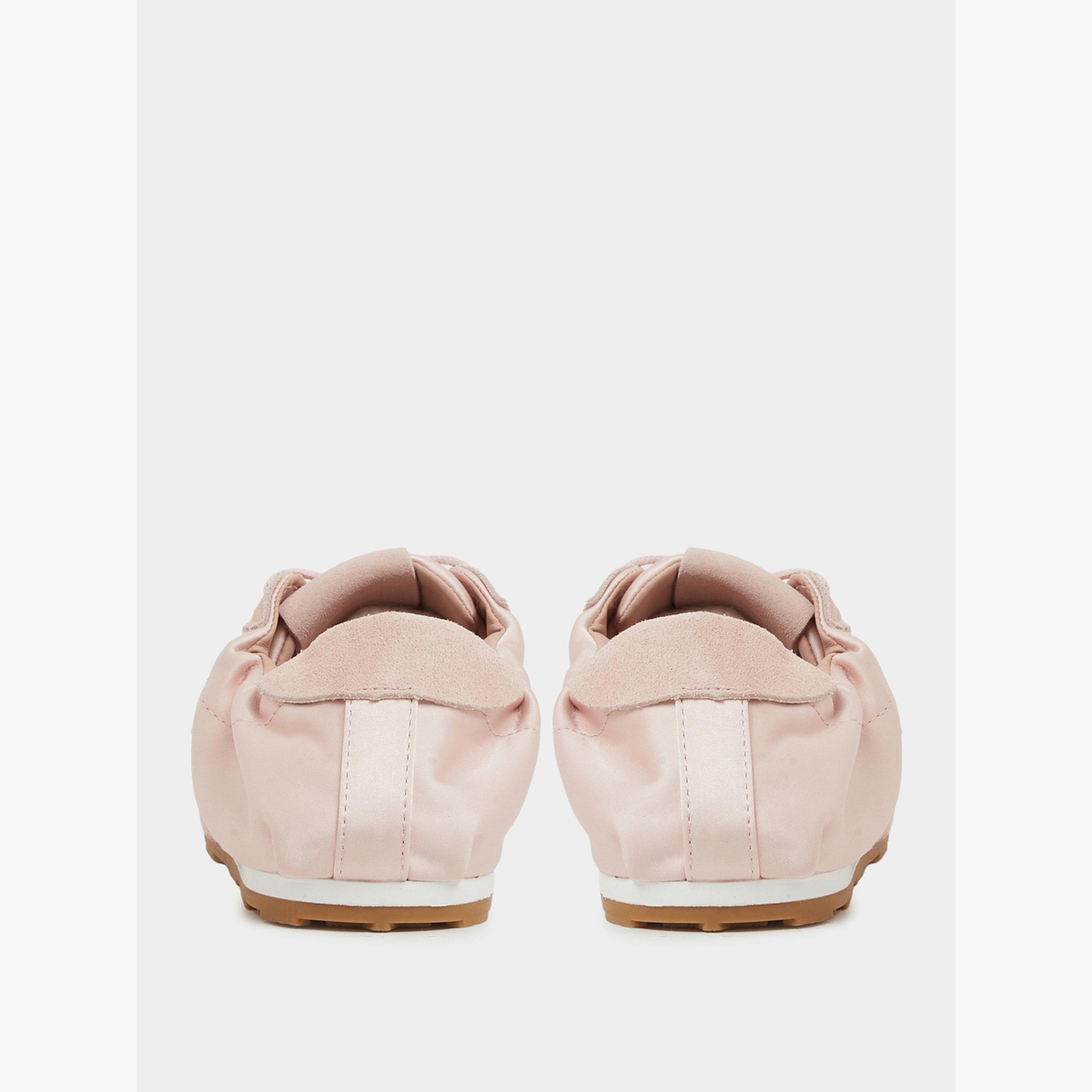 Styli Pink Plain Satin Fitted Cuff Sneakers-women-shoes-sneakers-image-5