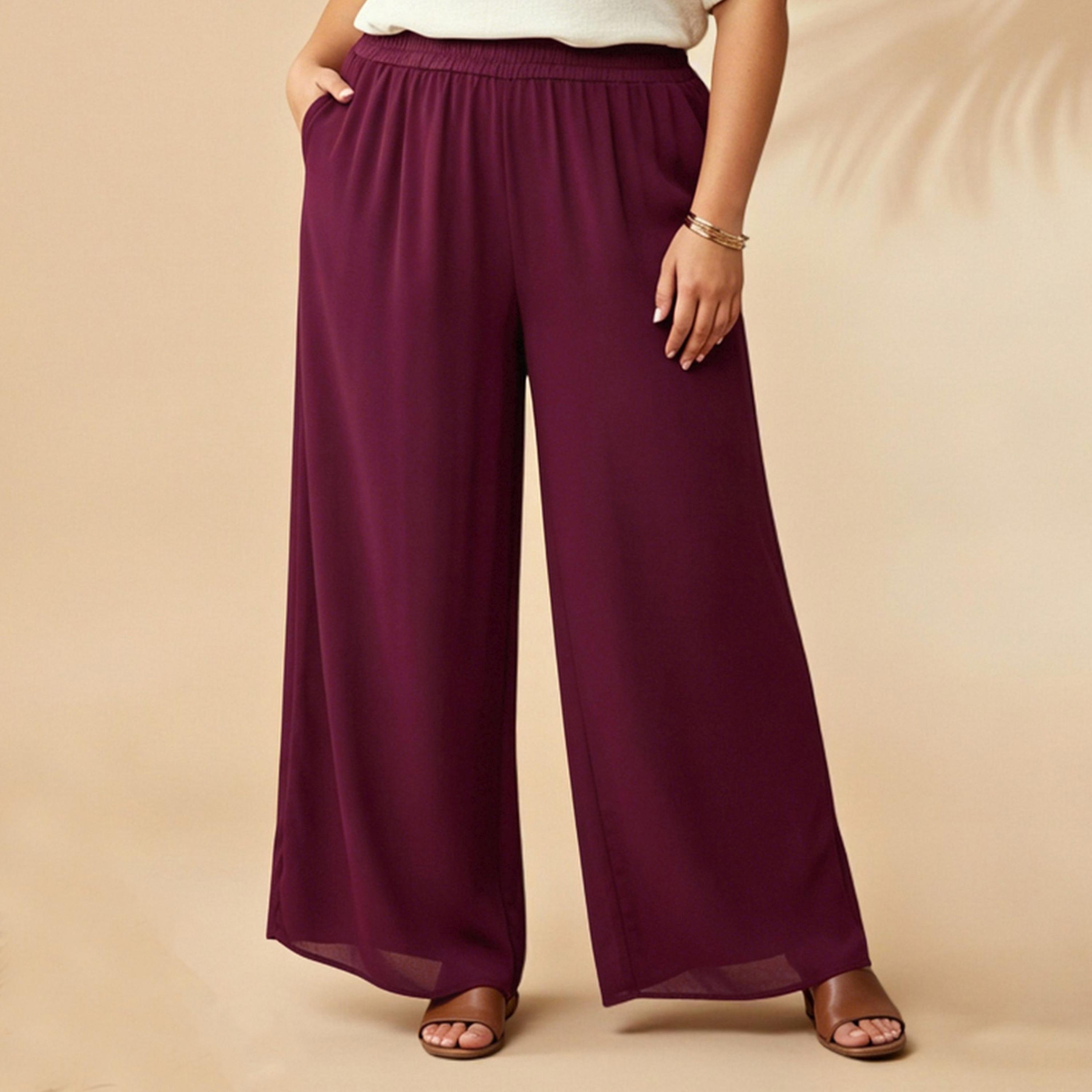 بنطال بالازو بأرجل واسعة بمقاس كبير-women-clothing-plussize-joggers-image-1