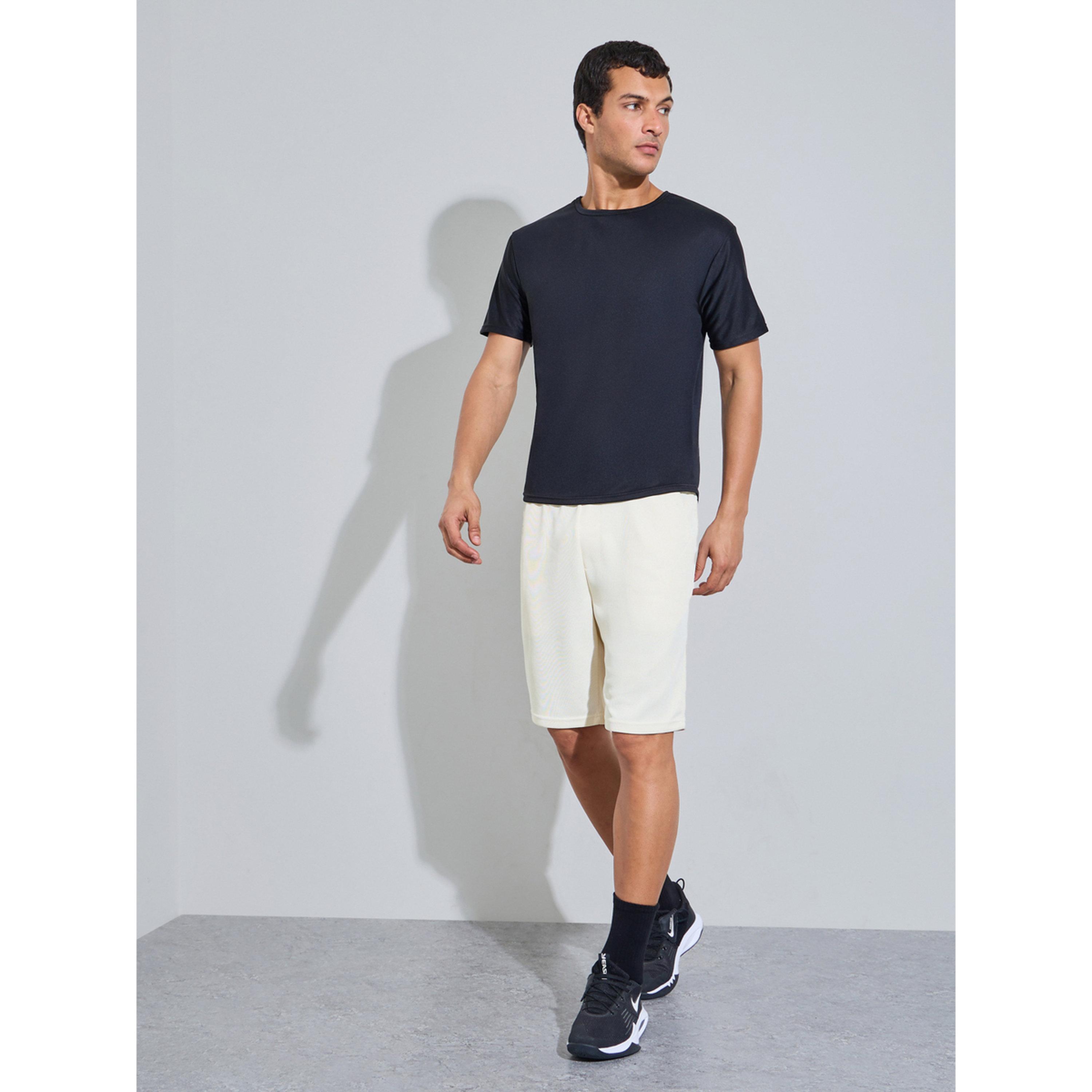Styli Men Cream Training Shorts with Side Pocket-men-clothing-sportswearandactivewear-bottoms-image-2
