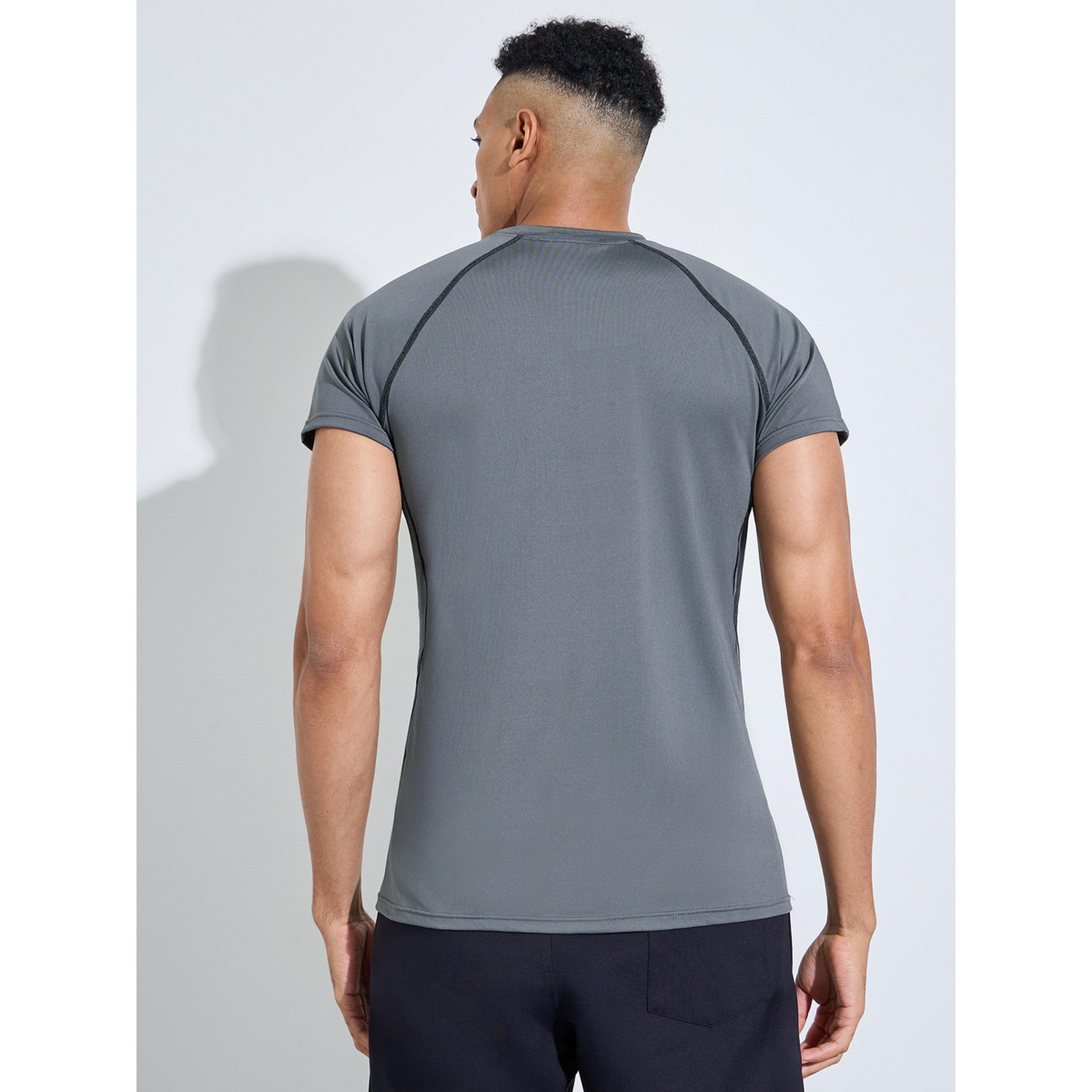 تيشيرت للجري بأكمام ريجلان وحياكة متباينة سادة-men-clothing-sportswearandactivewear-tshirtsandpolos-image-3