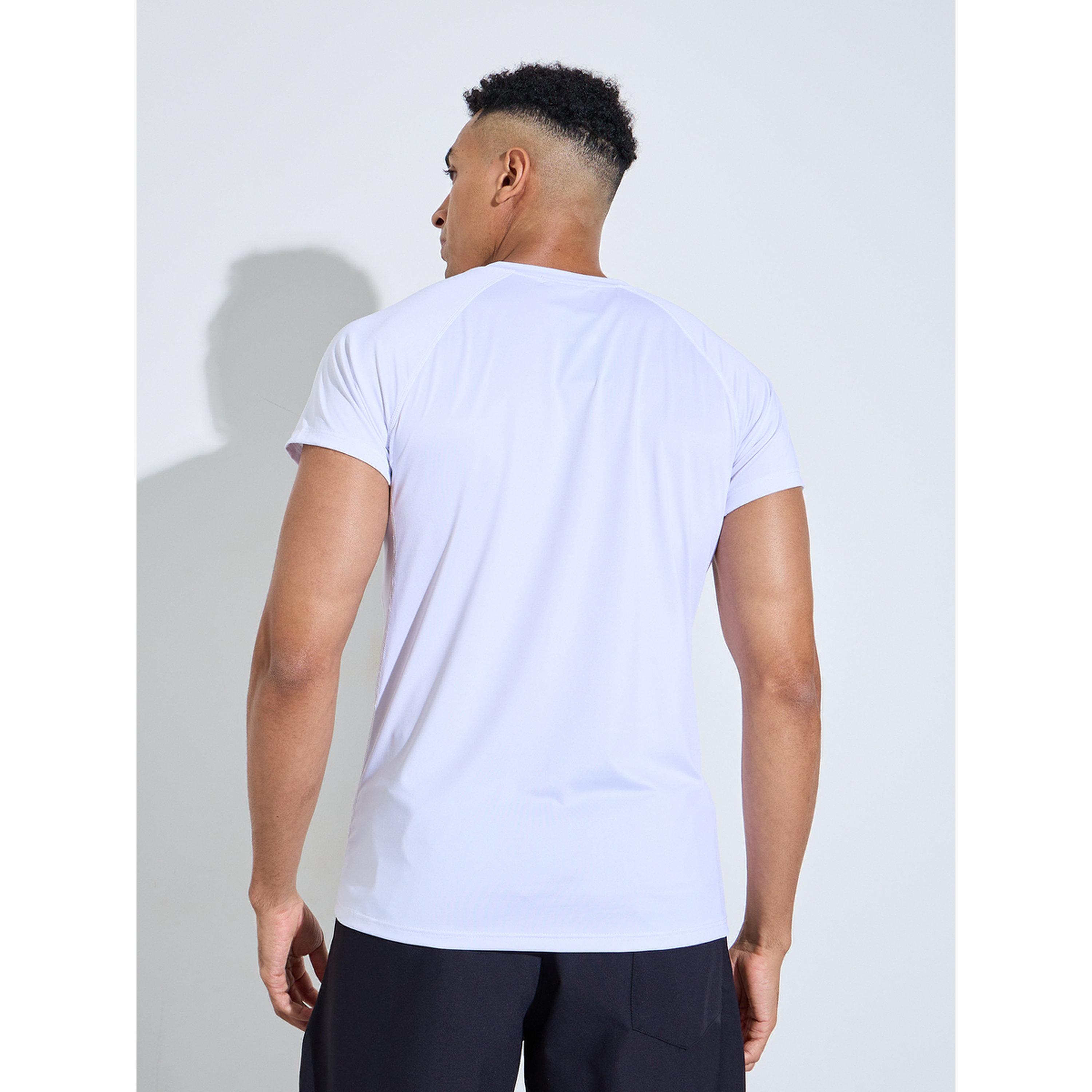 Styli White Solid Raglan Sleeves Contrast Stitch Running T-Shirt-men-clothing-sportswearandactivewear-tshirtsandpolos-image-4
