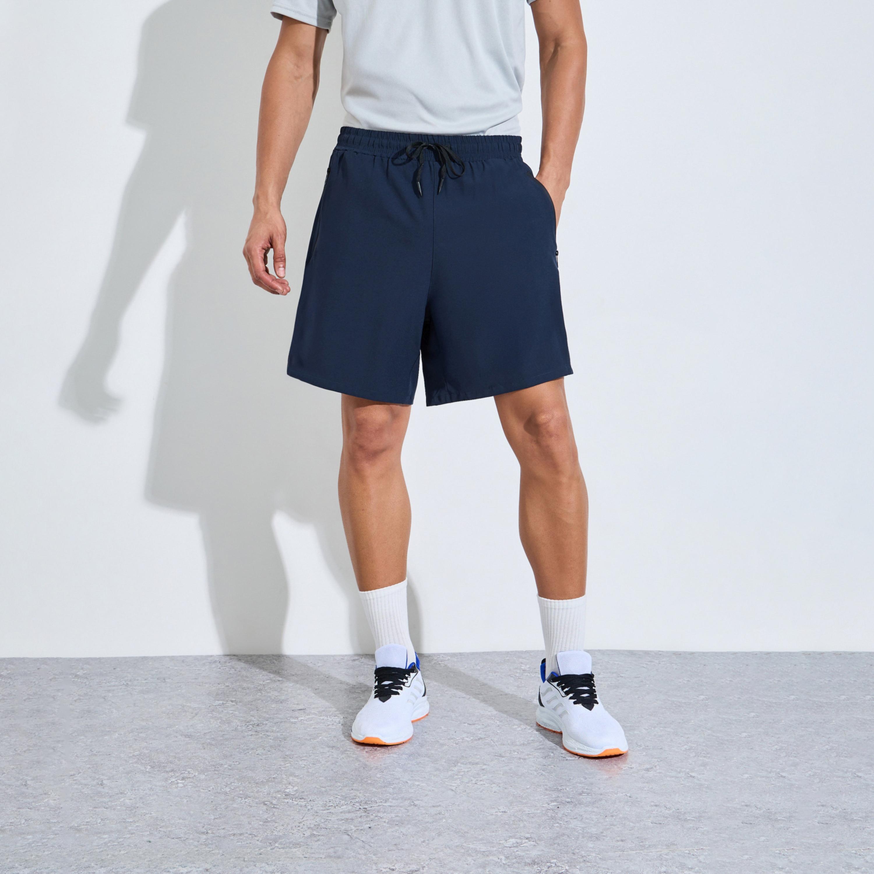 Styli Men Navy Paneled Zipper Pocket Active Shorts-men-clothing-sportswearandactivewear-bottoms-image-1
