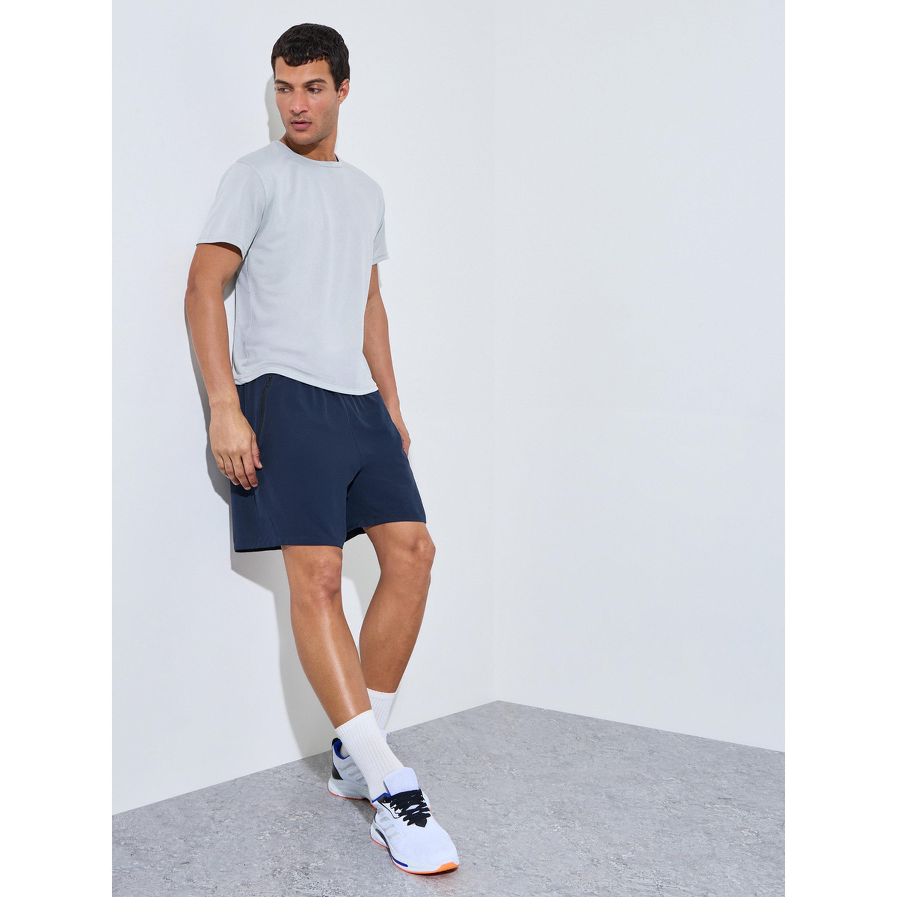 Styli Men Navy Paneled Zipper Pocket Active Shorts-men-clothing-sportswearandactivewear-bottoms-image-2