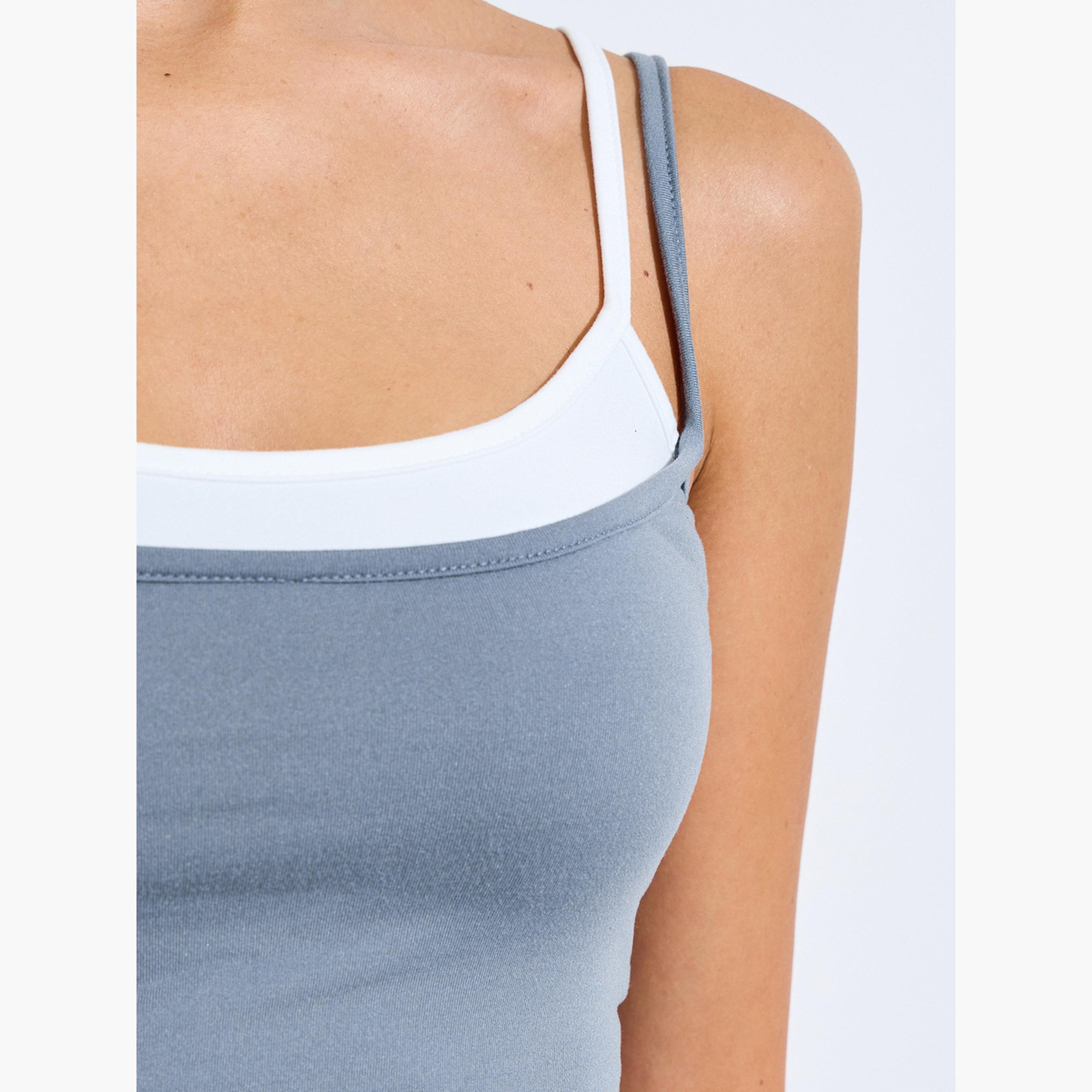 ستايلي - طقم مكون من توب بدون أكمام وحمالتين بلون رمادي متباين وبنطال مستقيم-sports-women-clothing-trackpantsandtracksuits-image-6