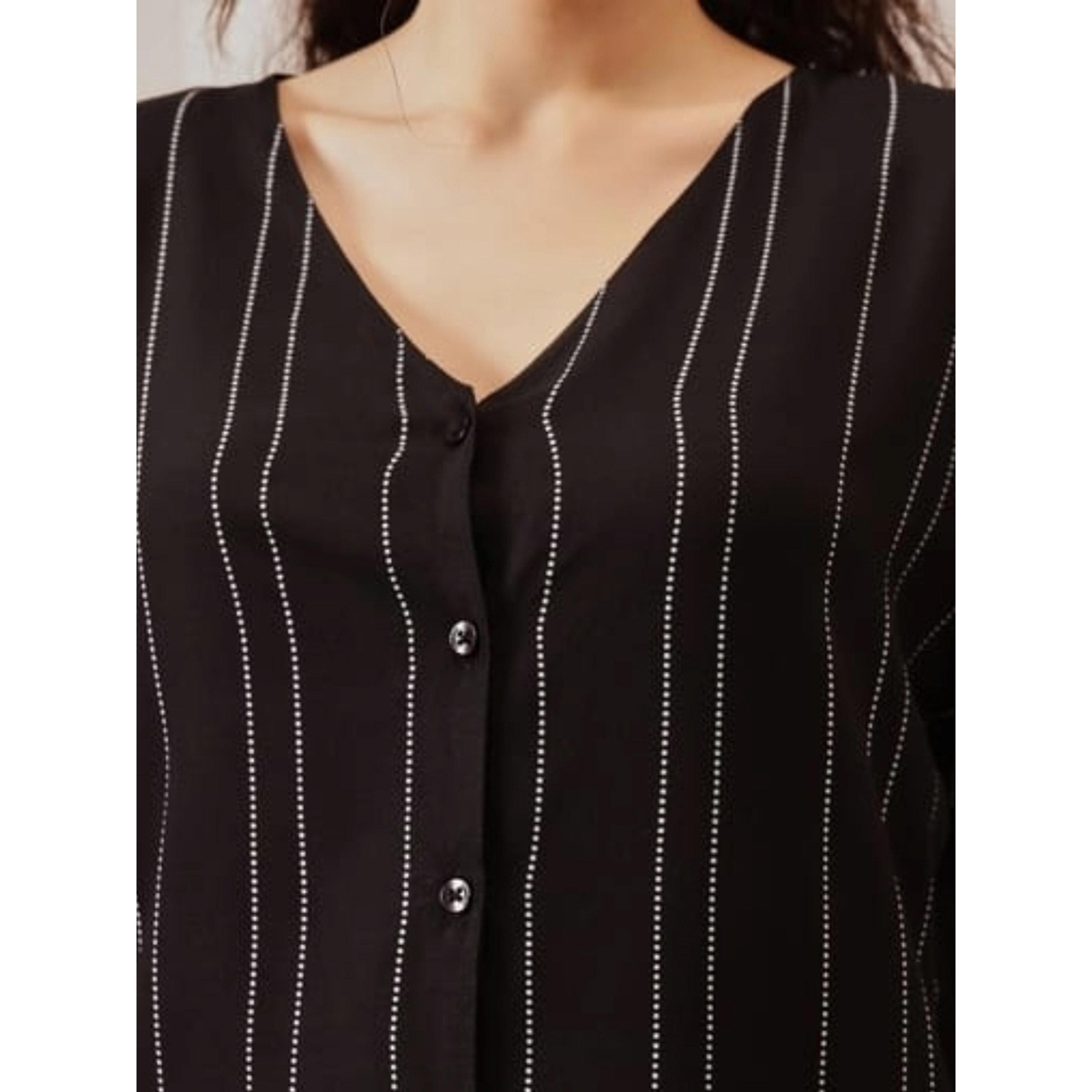 Take Two Black Striped Top and Pyjama Set-women-clothing-nightwear-pyjamas-longsets-image-5