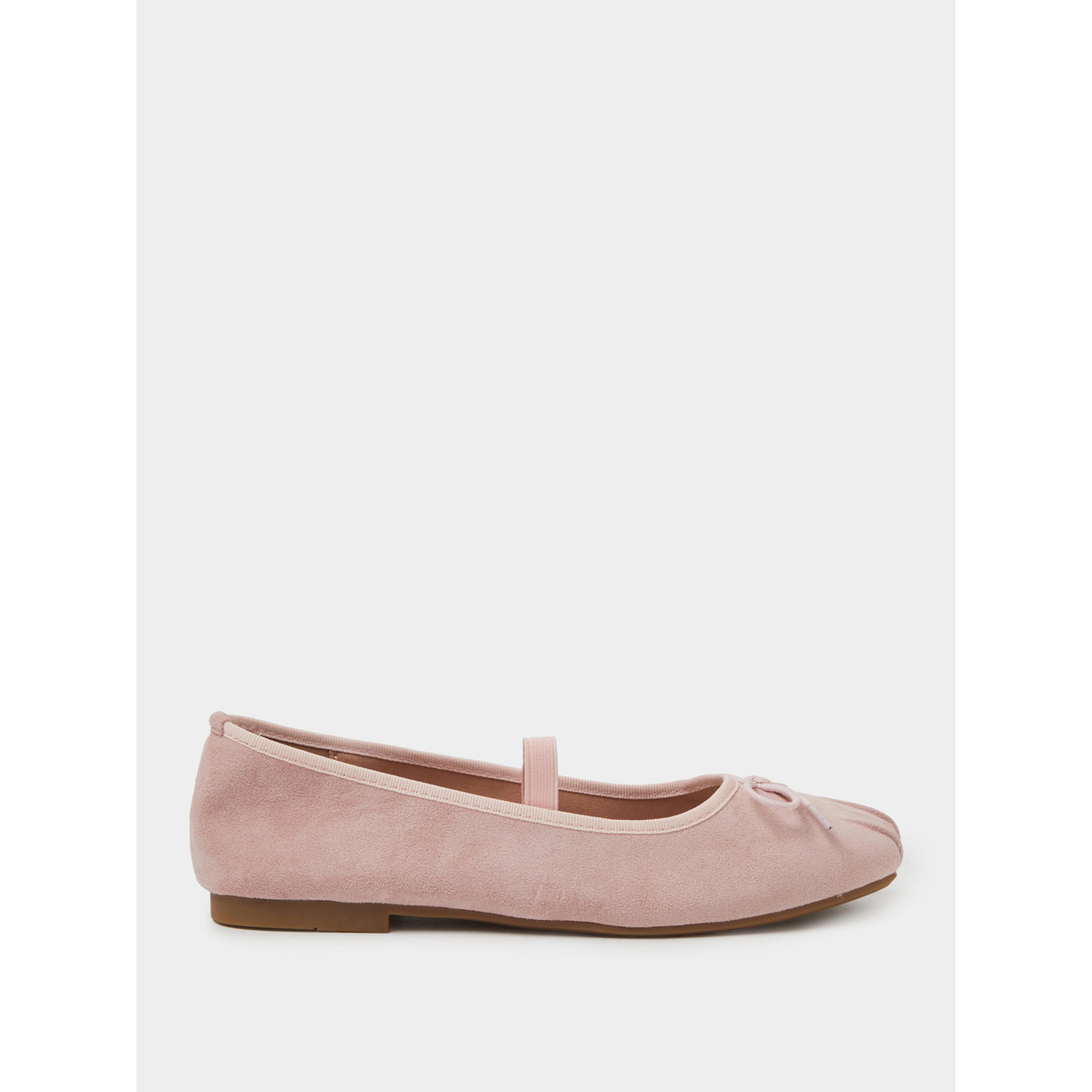 حذاء باليرينا سويد بتفاصيل فيونكة باللون الوردي-women-shoes-flats-ballerinas-image-3
