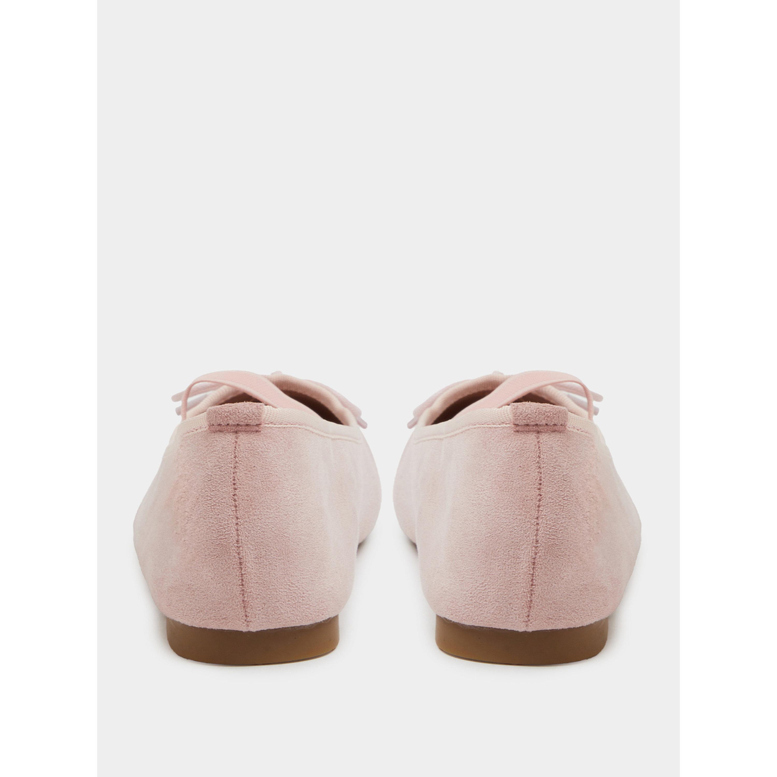 حذاء باليرينا سويد بتفاصيل فيونكة باللون الوردي-women-shoes-flats-ballerinas-image-6