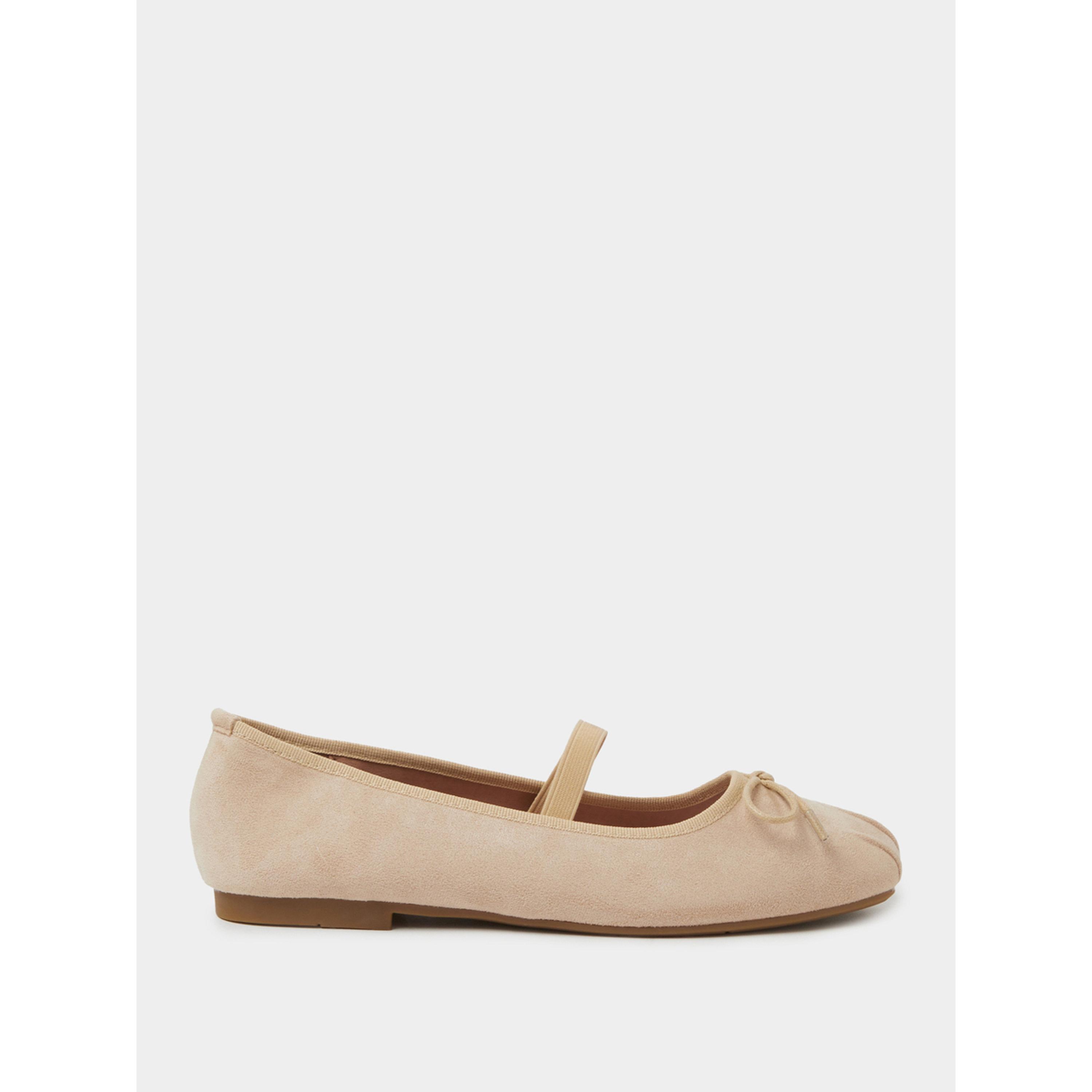 حذاء باليرينا سويد بتفاصيل فيونكة باللون البيج-women-shoes-flats-ballerinas-image-3