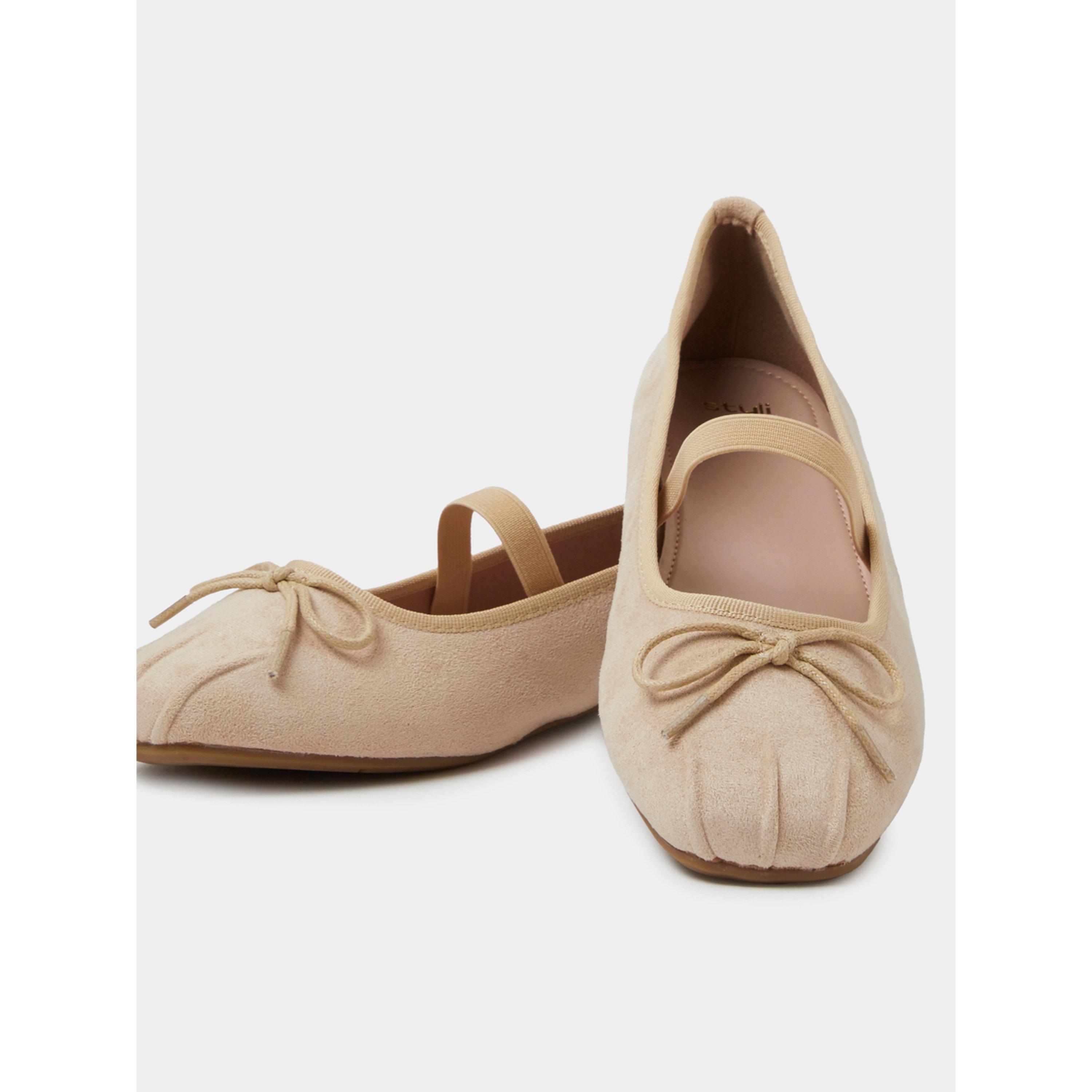 حذاء باليرينا سويد بتفاصيل فيونكة باللون البيج-women-shoes-flats-ballerinas-image-5